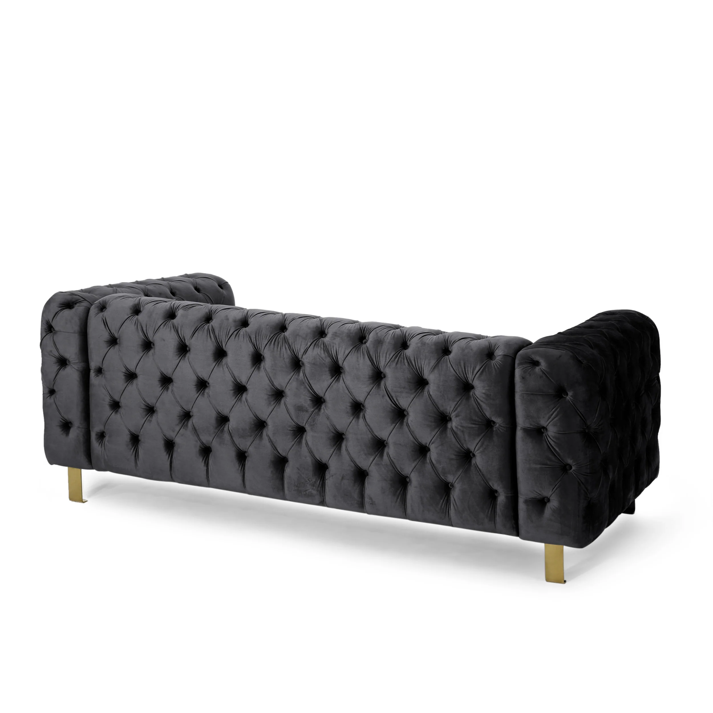 Giovanna Modern Glam Tufted Velvet 3 Seater Sofa - furnishings