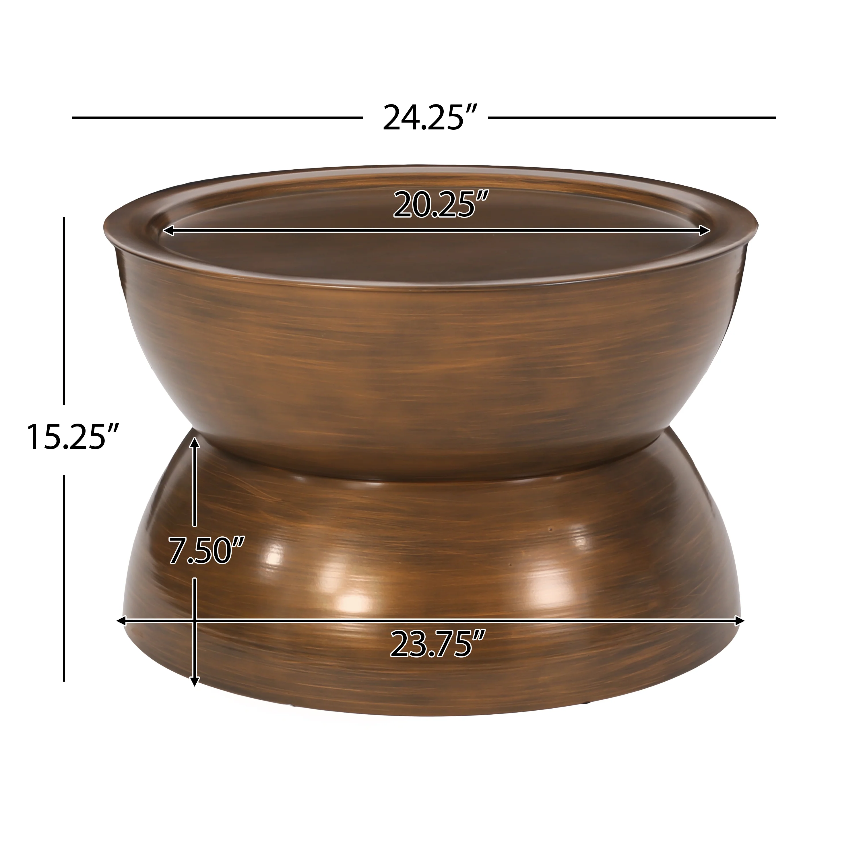 Sparling Modern Iron Hourglass Coffee Table - furnishings