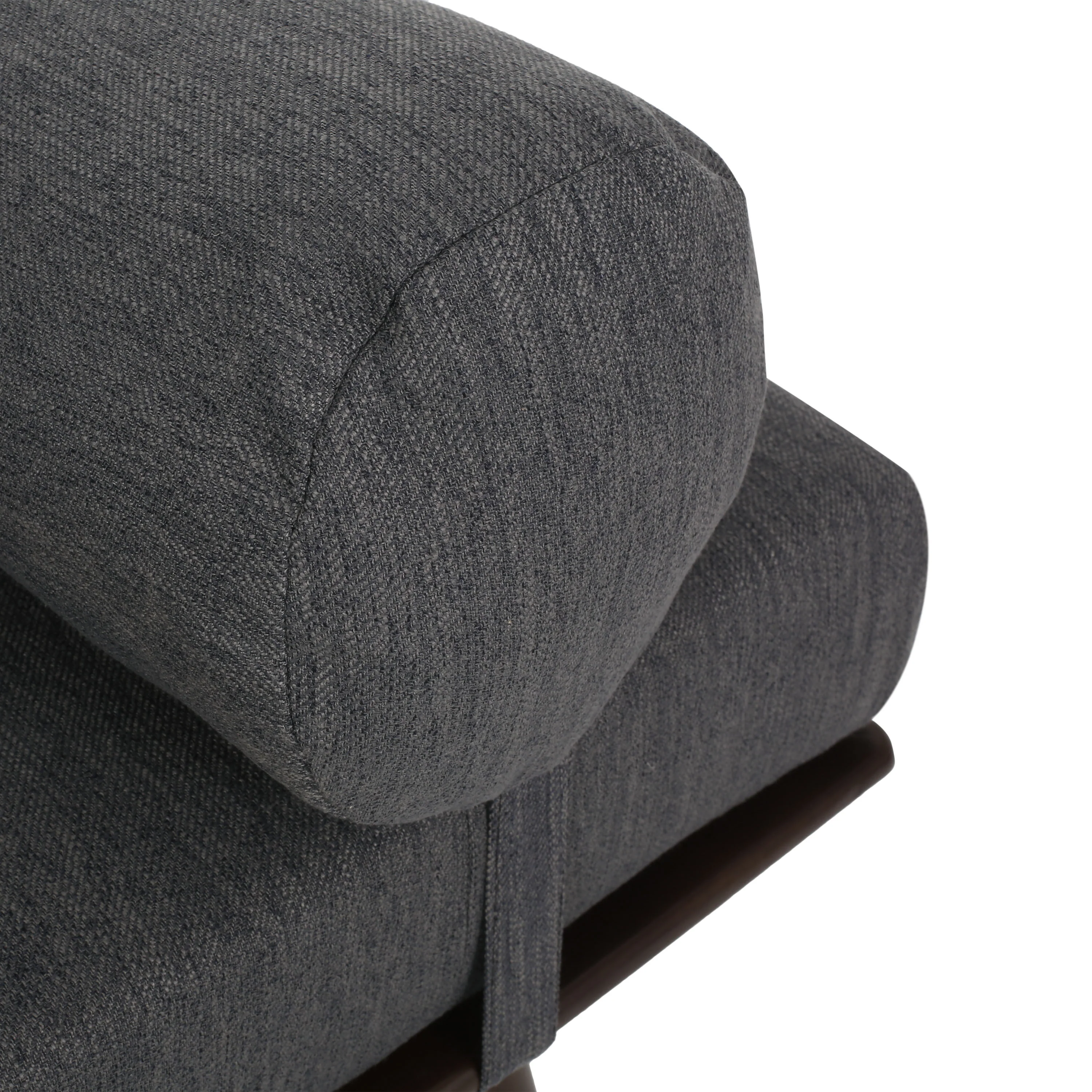 Lancer Mid Century Modern Fabric Tufted Chaise Lounge with Bolster Pillow - furnishings