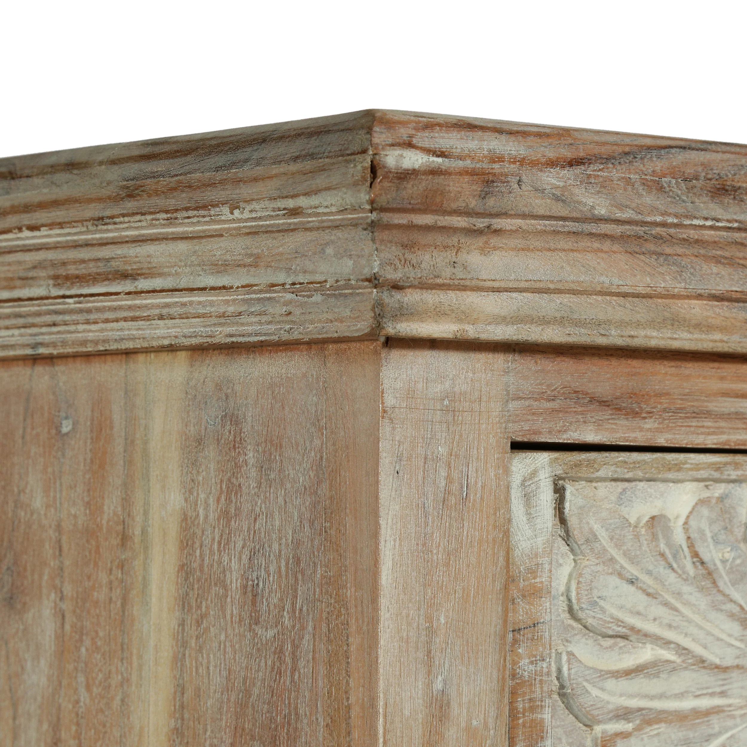 Picardy Boho Handcrafted Acacia Wood 3 Drawer Chest, Natural and White - furnishings