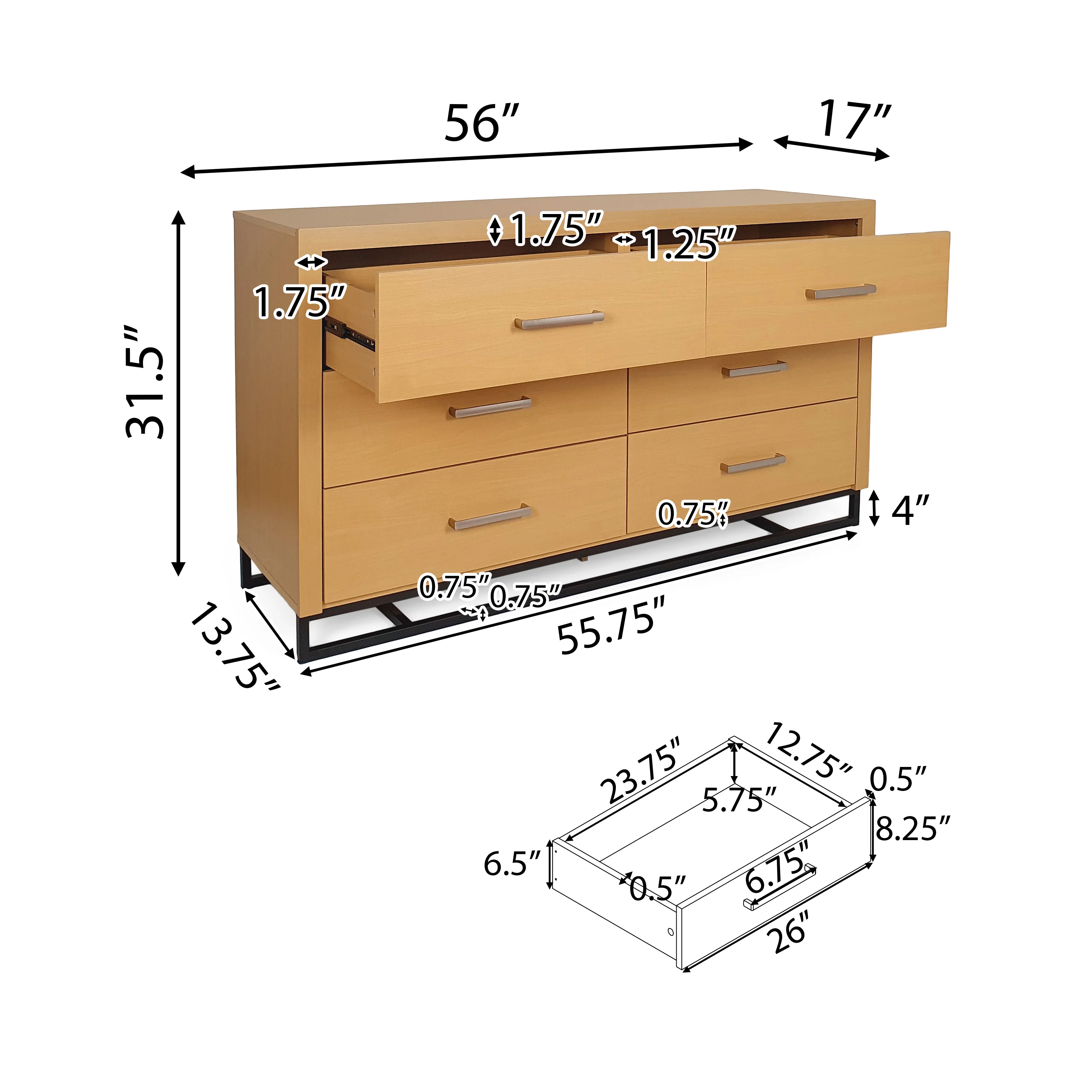 Borah Contemporary Faux Wood 4 Piece Bedroom Set - furnishings