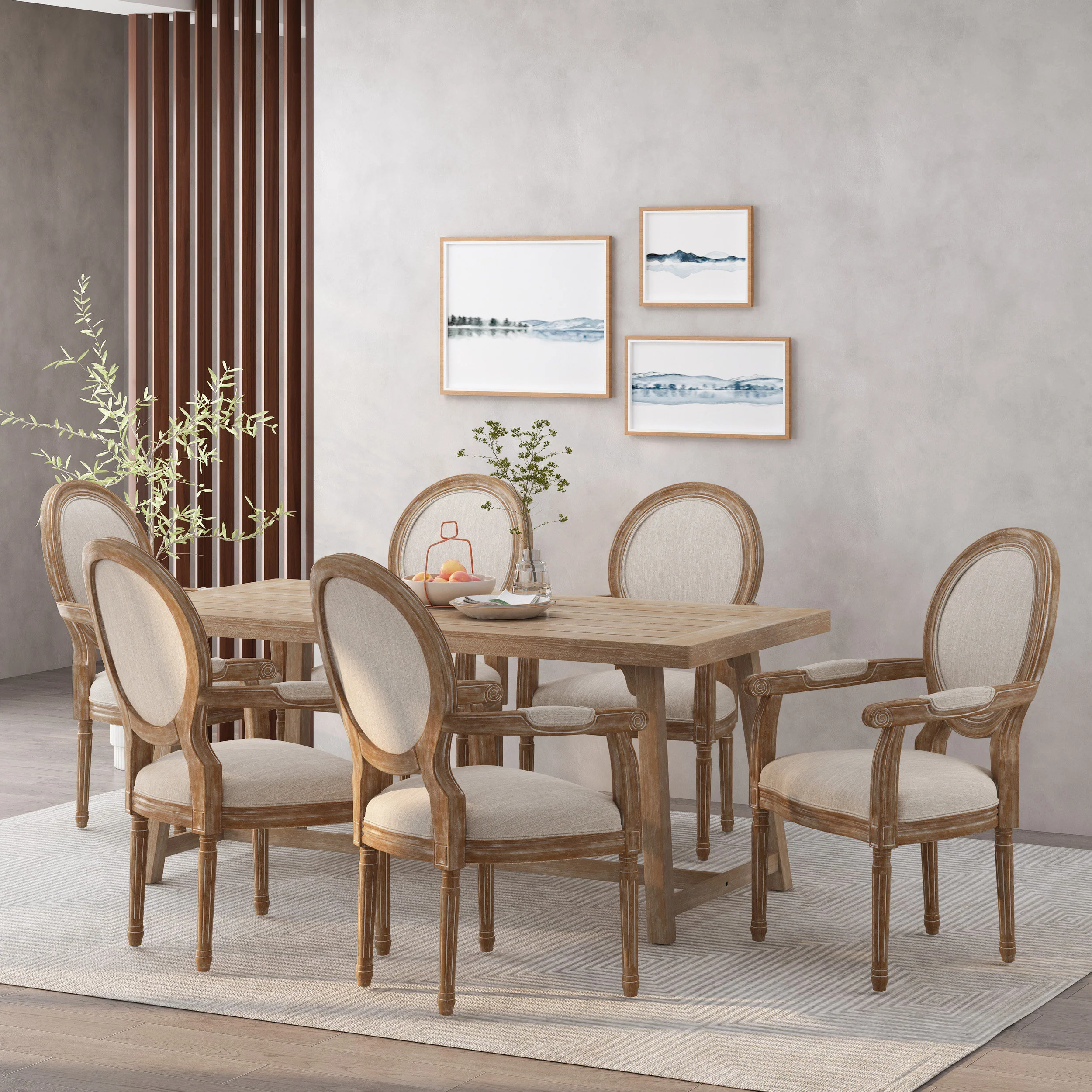 Aisenbrey French Country Wood Upholstered Dining Chair - furnishings