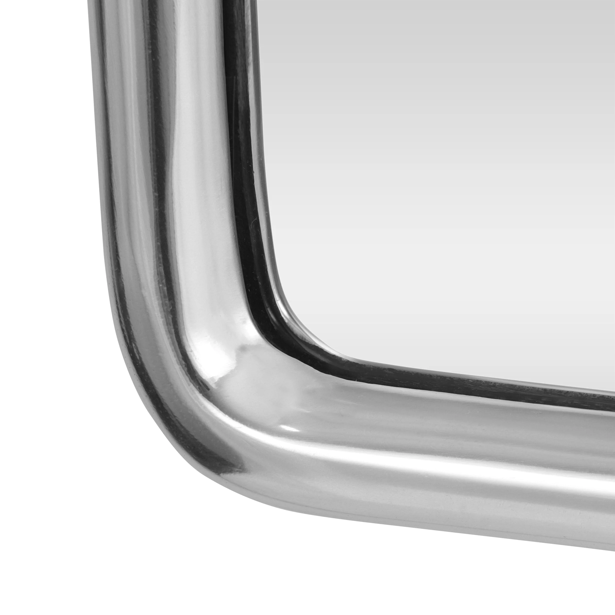 Klein Modern Handcrafted Square Aluminum Wall Mirror, Silver - furnishings