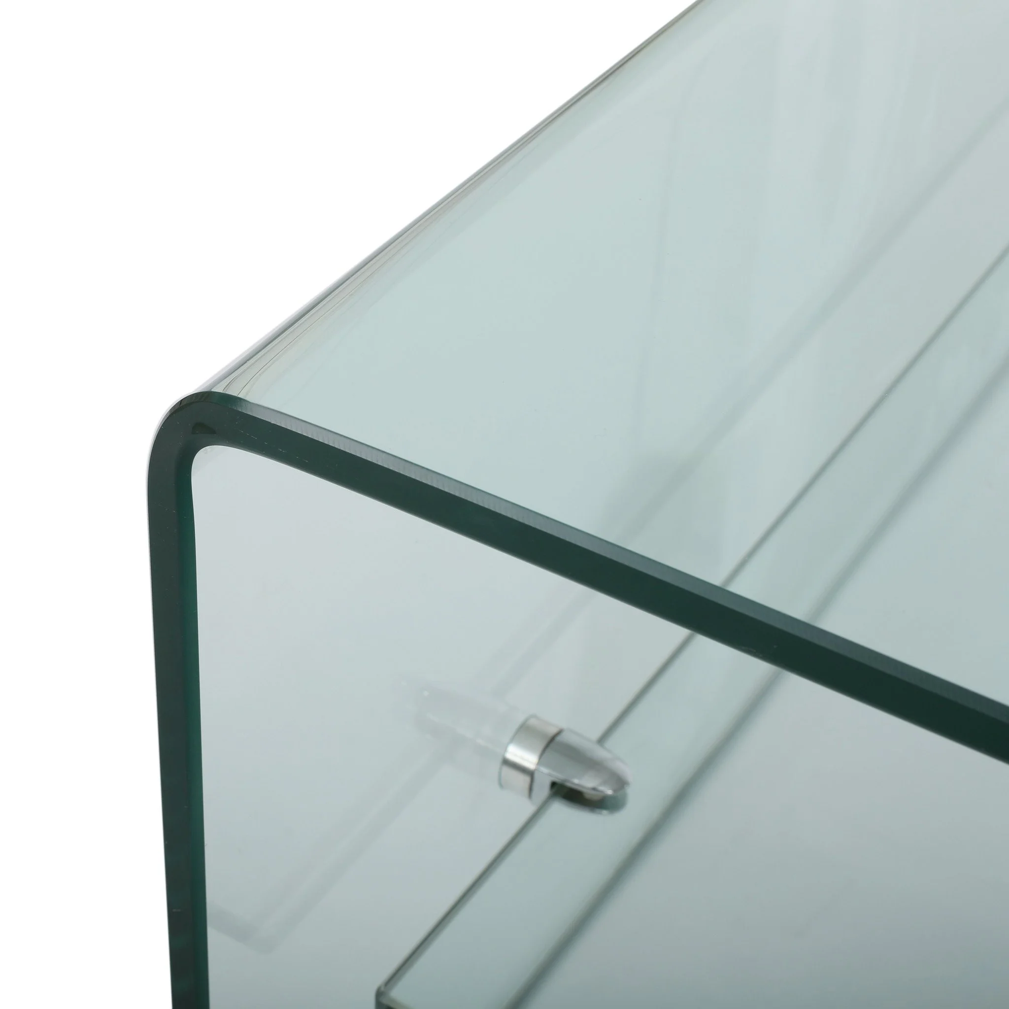 Classon Modern Square Tempered Glass Coffee Table with Shelf - furnishings