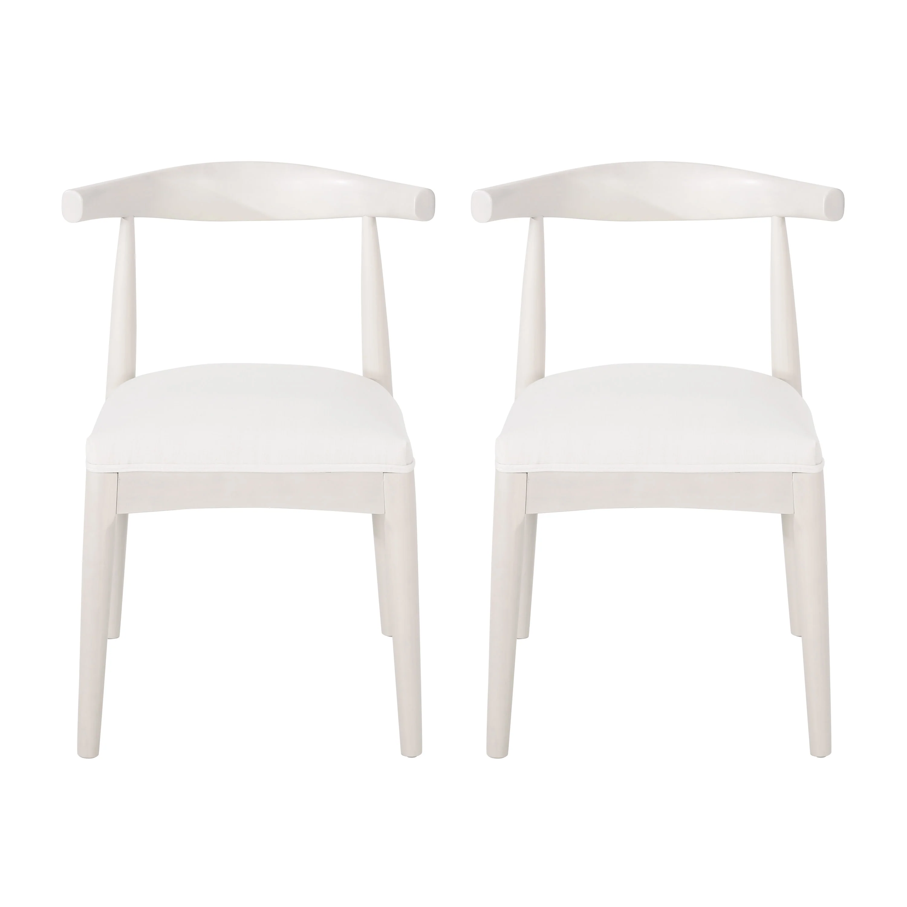 Covey Mid Century Modern Fabric Upholstered Wood Dining Chairs, Set of 2 - furnishings