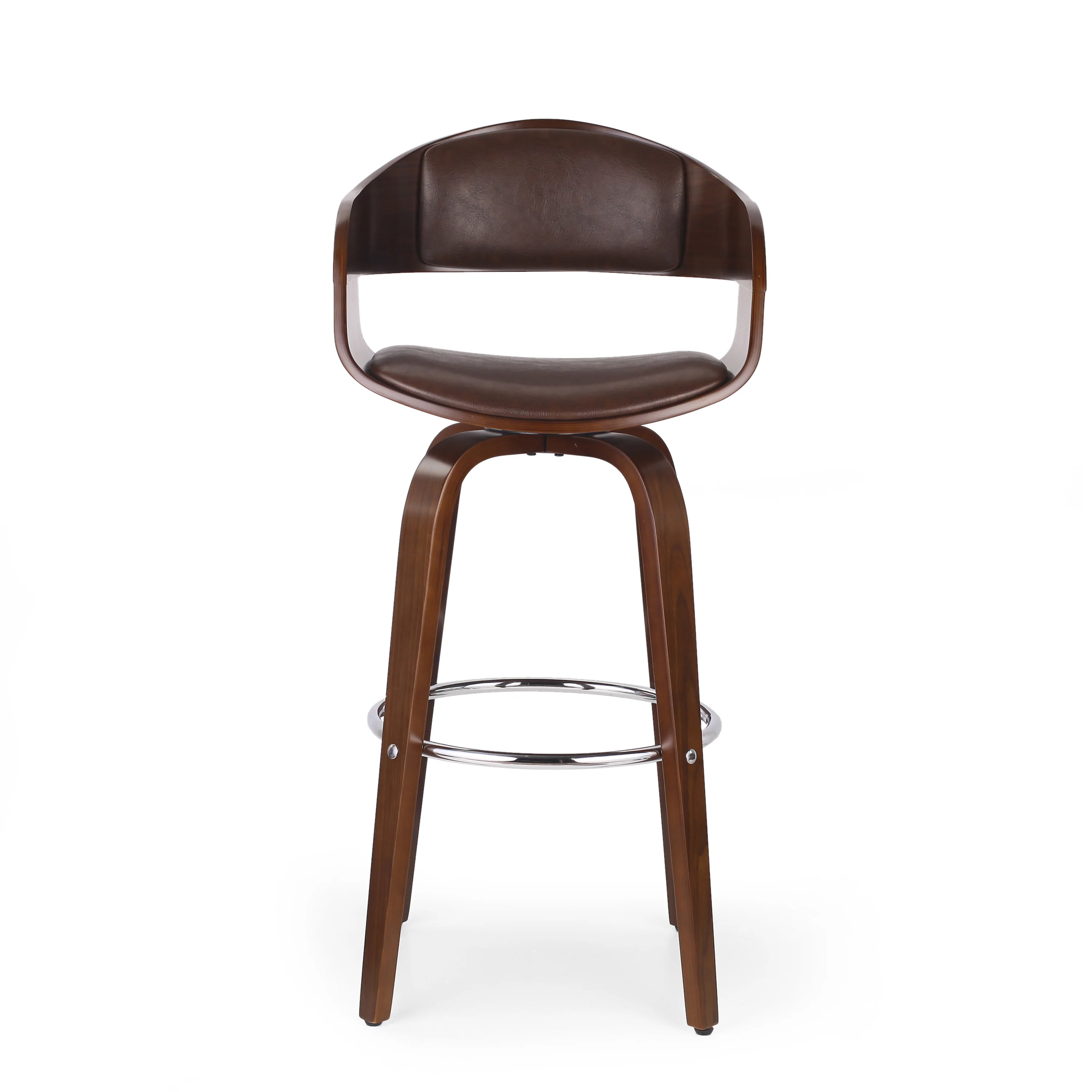 Soledad Mid-Century Modern Upholstered Swivel Barstool - furnishings