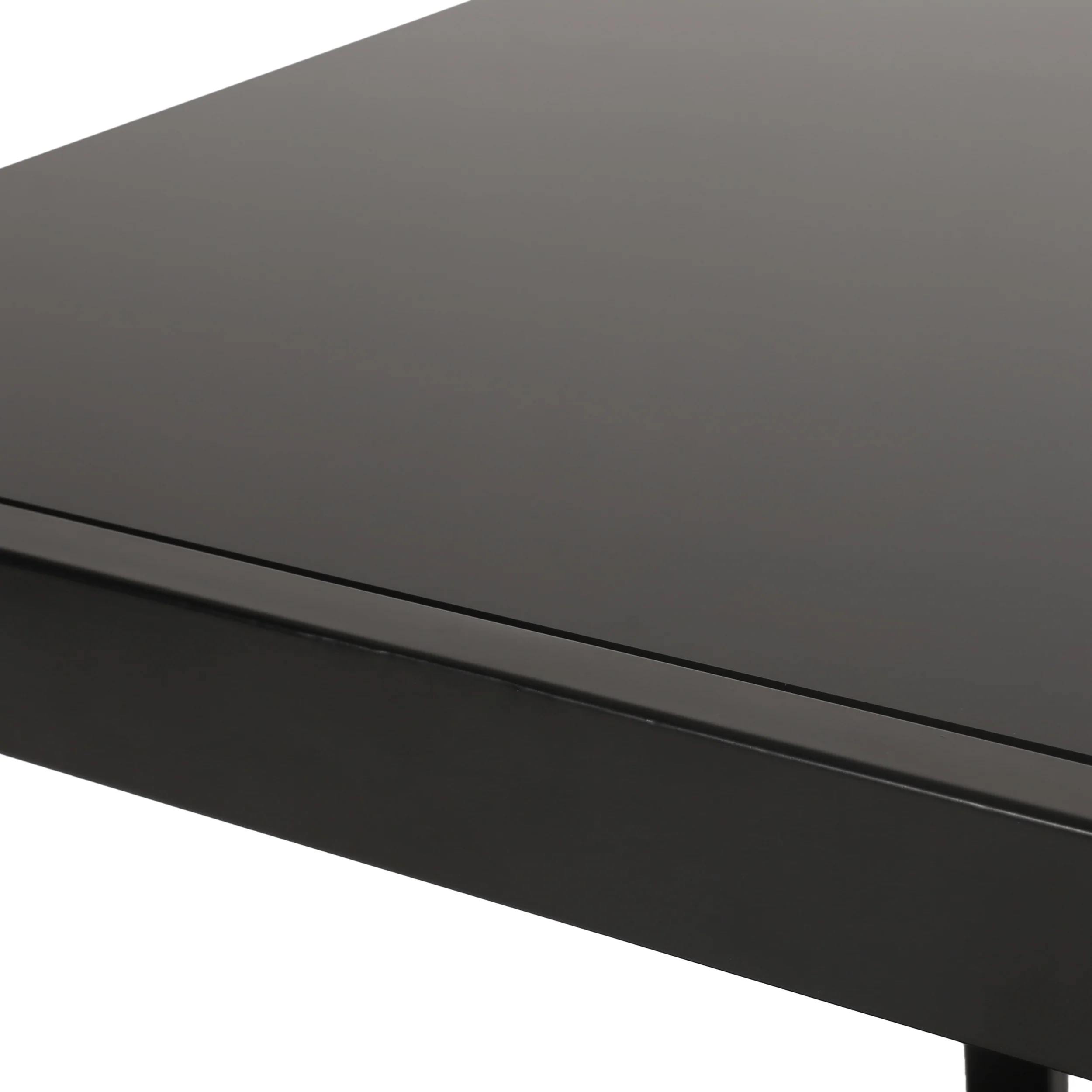Tilley Modern Glass Top Side Table with Shelf, Black - furnishings