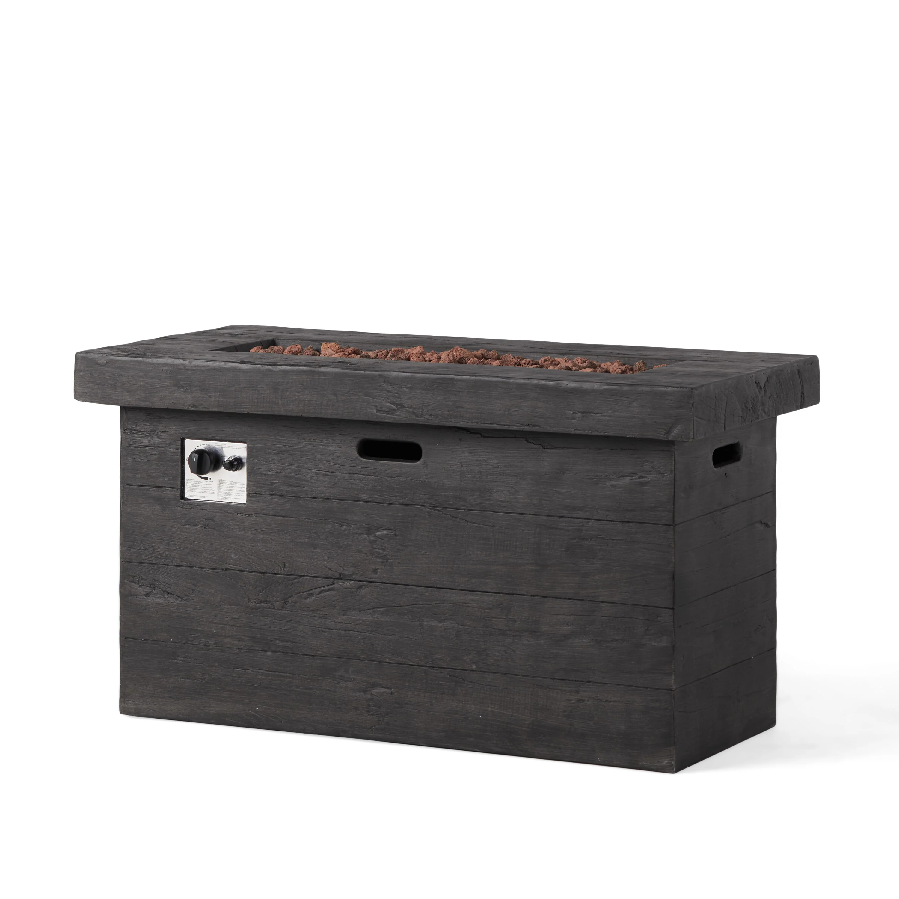 Aubreey Outdoor Rectangular Gas Burning Fire Pit - 50000 BTU - furnishings