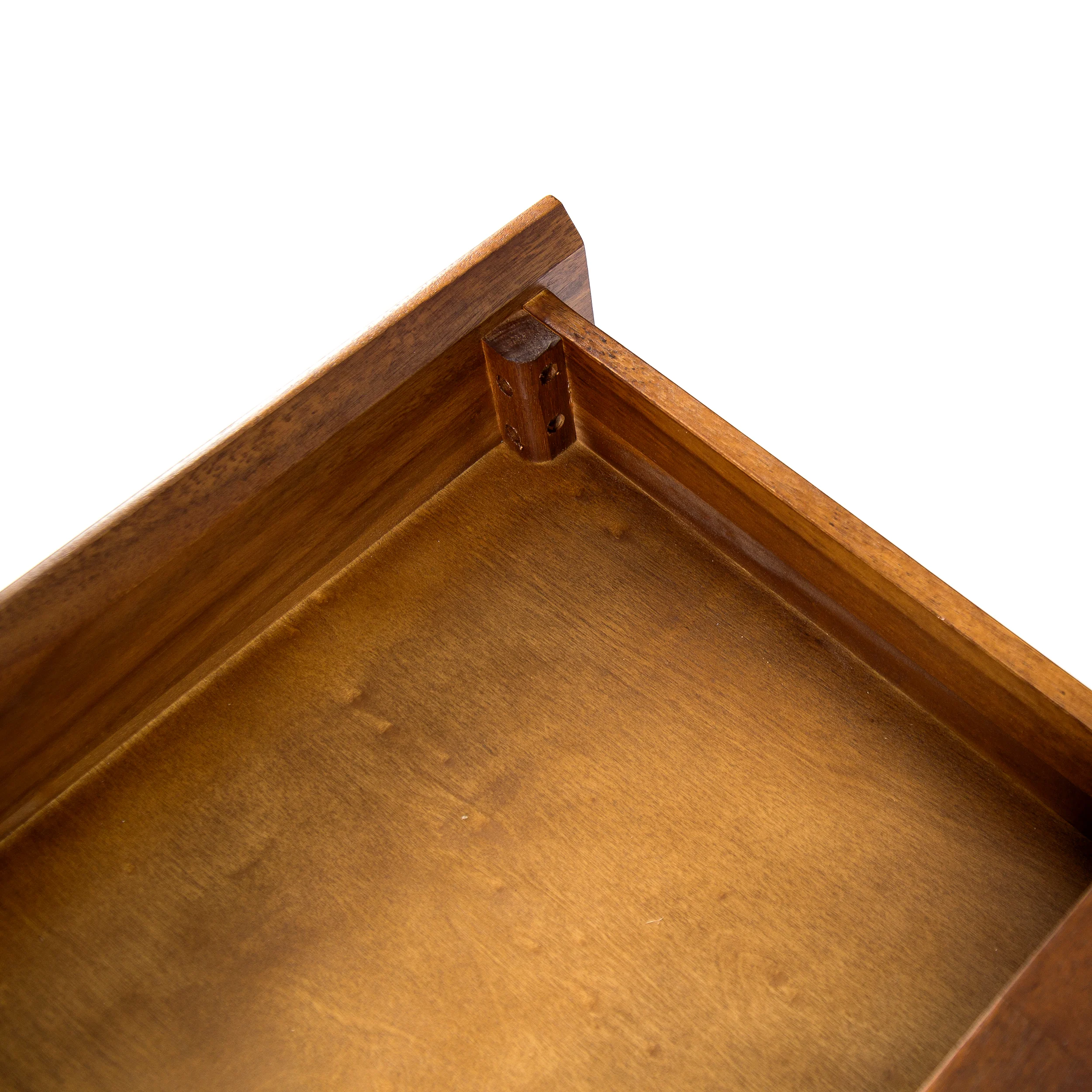 Elrod Industrial Dark Oak Acacia Wood Storage Desk with Rustic Metal Iron Accent - furnishings