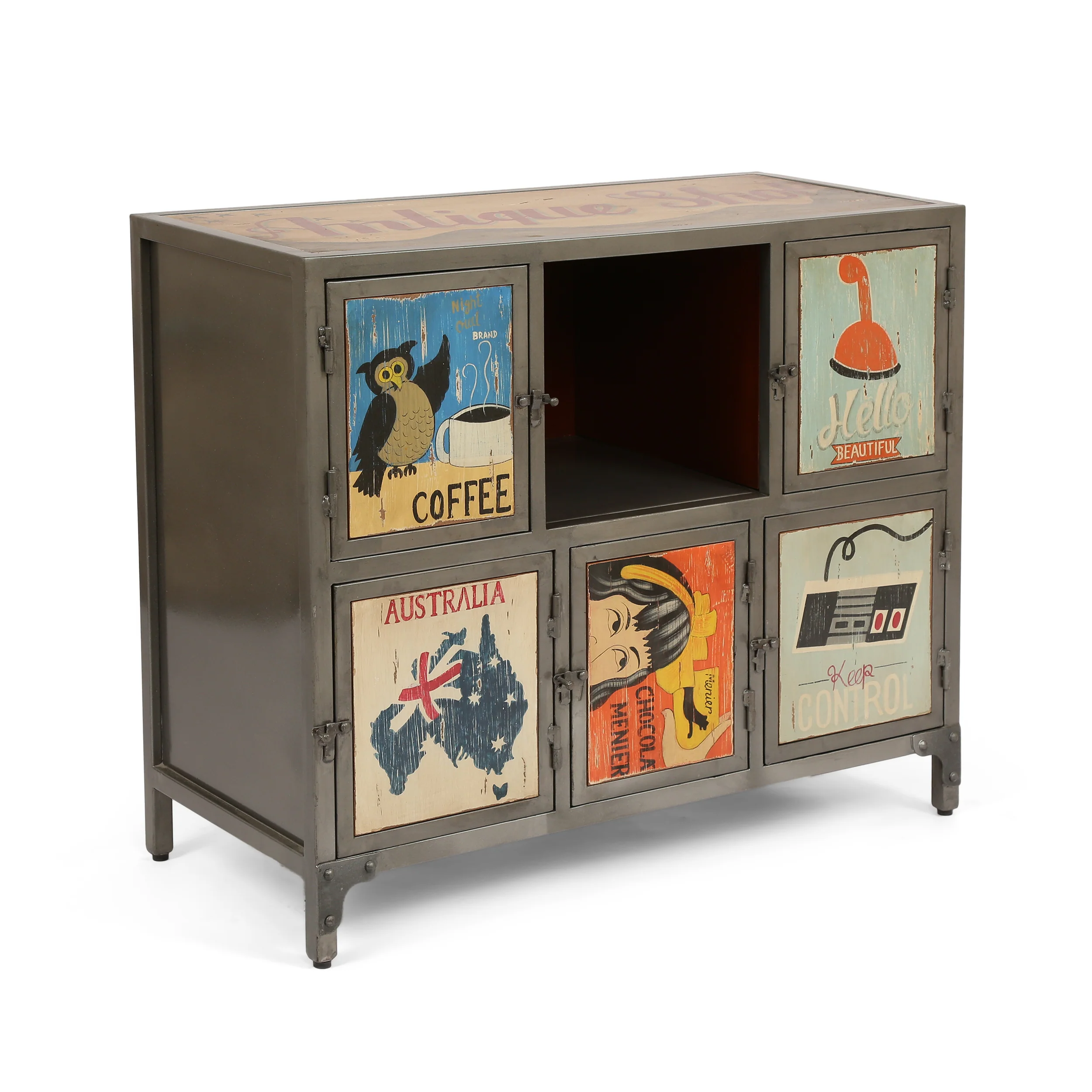 Marley Handcrafted Boho 6 Cubby Cabinet - furnishings