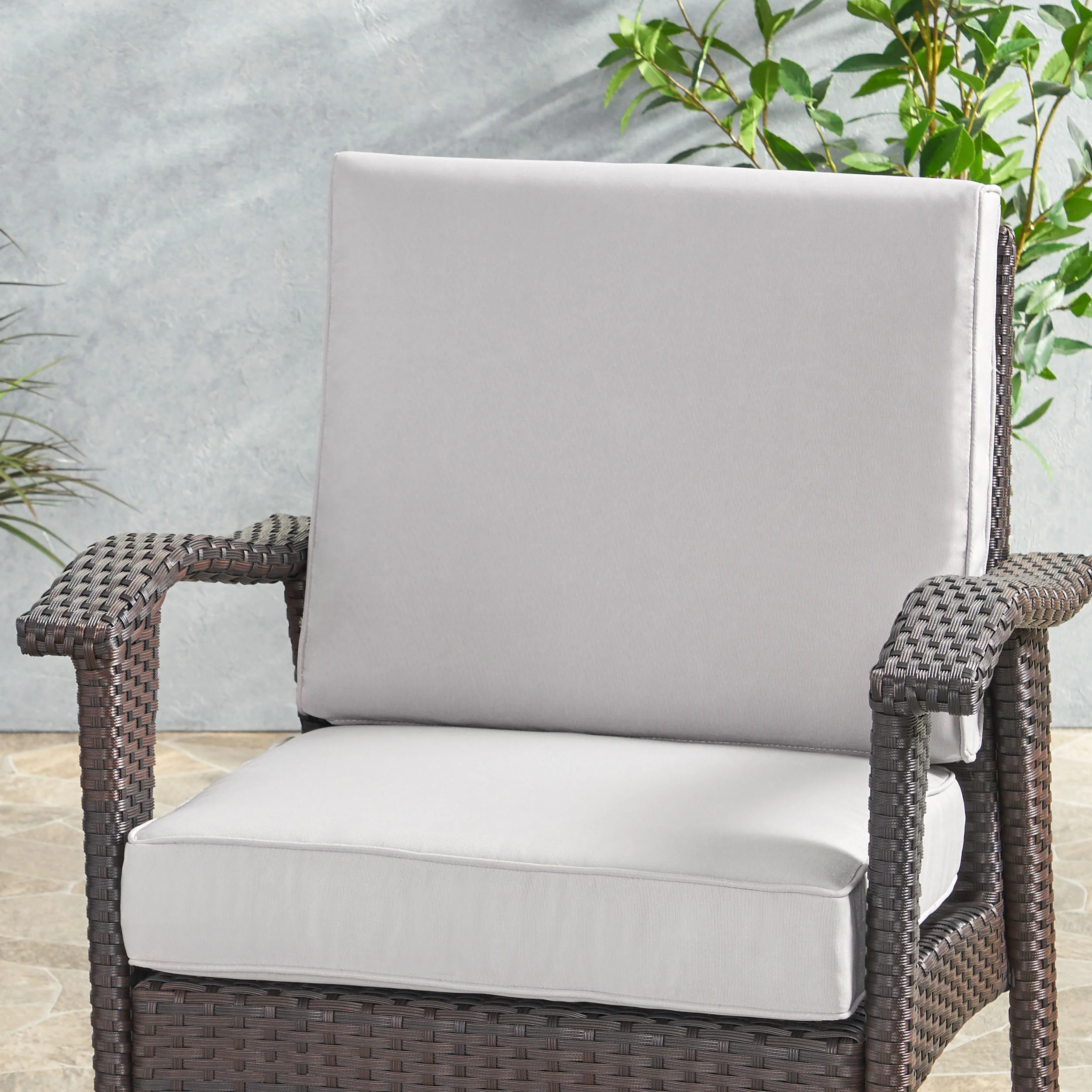 Atiyah Outdoor Water Resistant Fabric Club Chair Cushions with Piping - furnishings