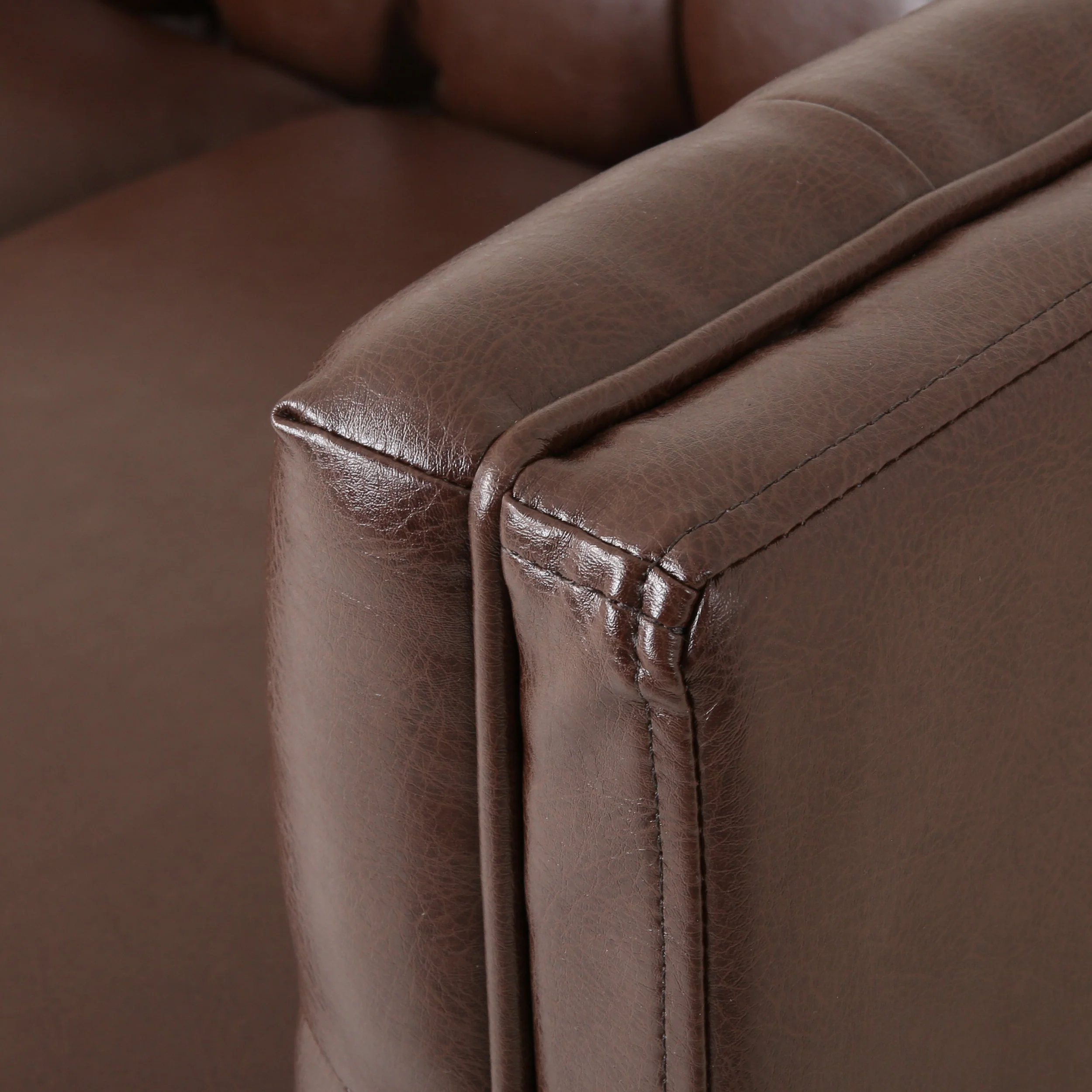 Silkie Contemporary Faux Leather Tufted 3 Seater Sofa - furnishings