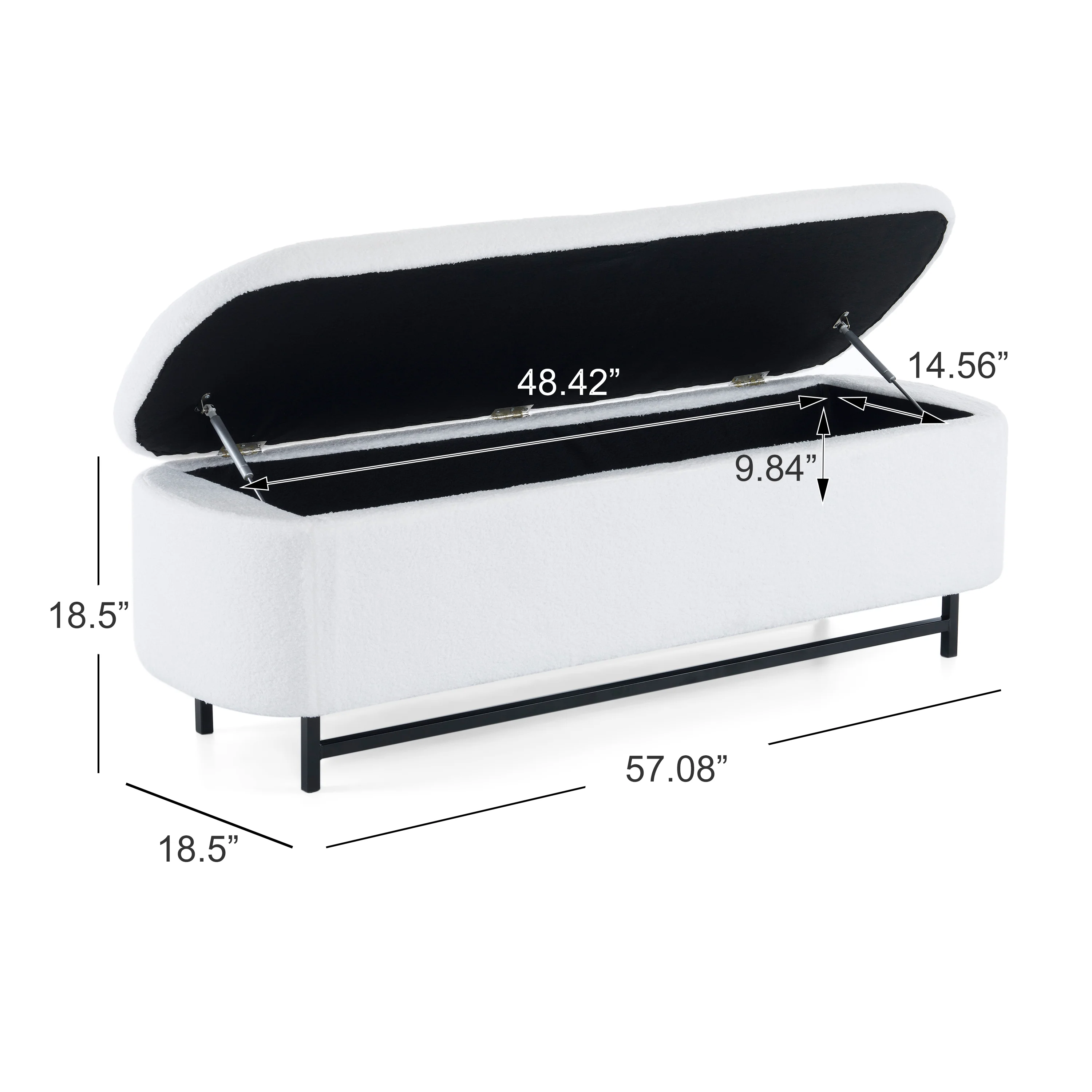 Elowene Fabric Storage Ottoman Bench - furnishings