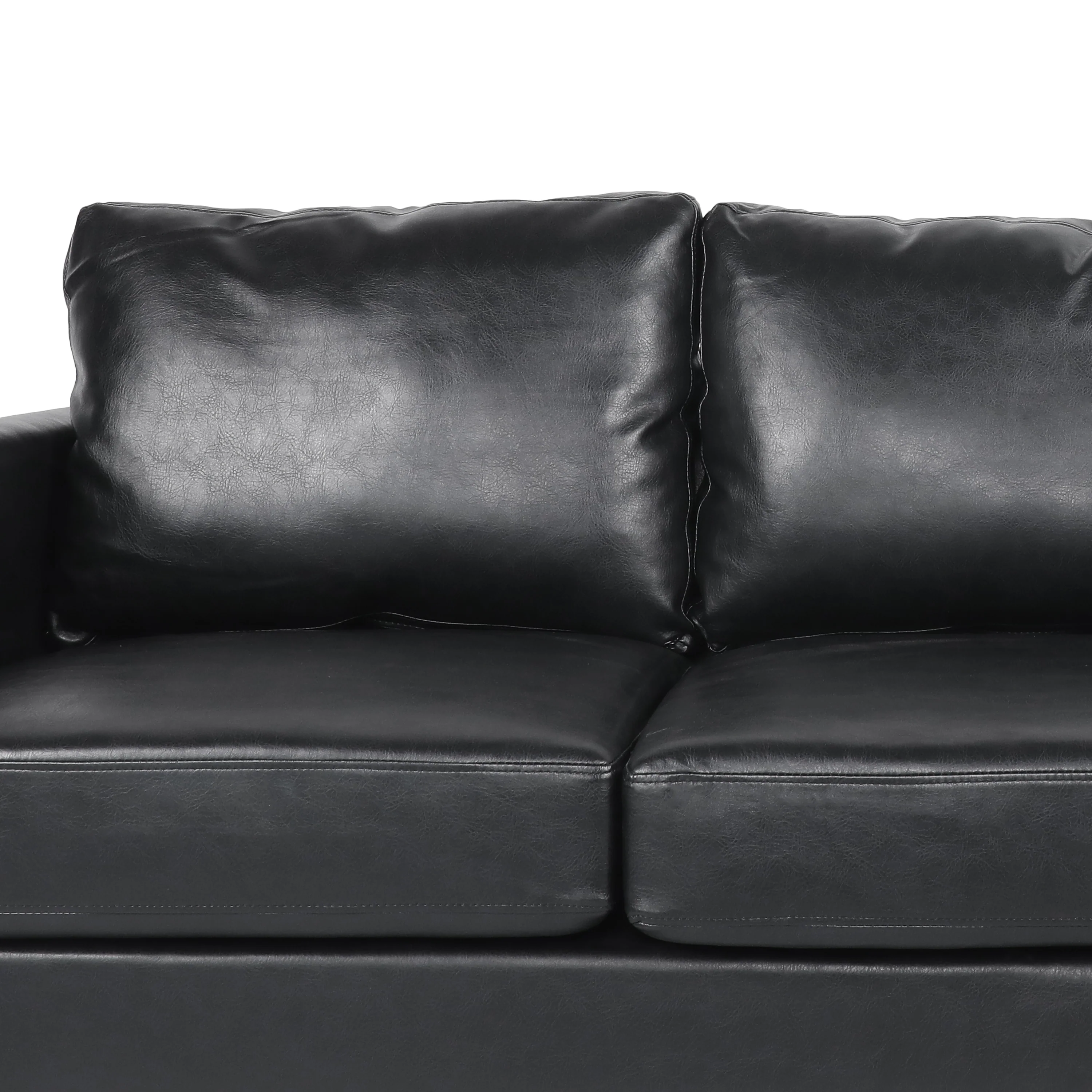 Dowd Mid Century Modern Faux Leather 3 Seater Sofa - furnishings