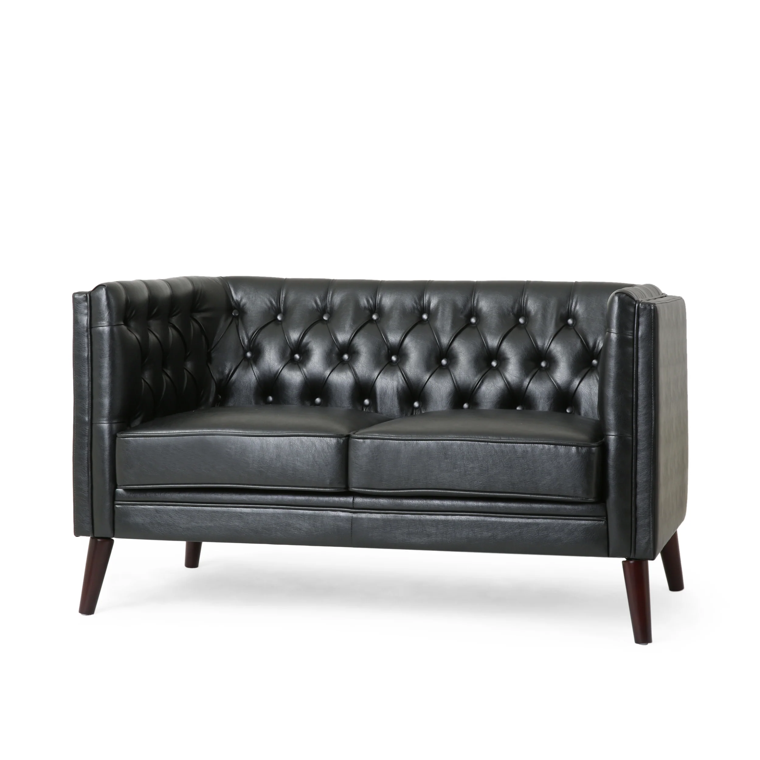 Henton Contemporary Upholstered Tufted Loveseat - furnishings