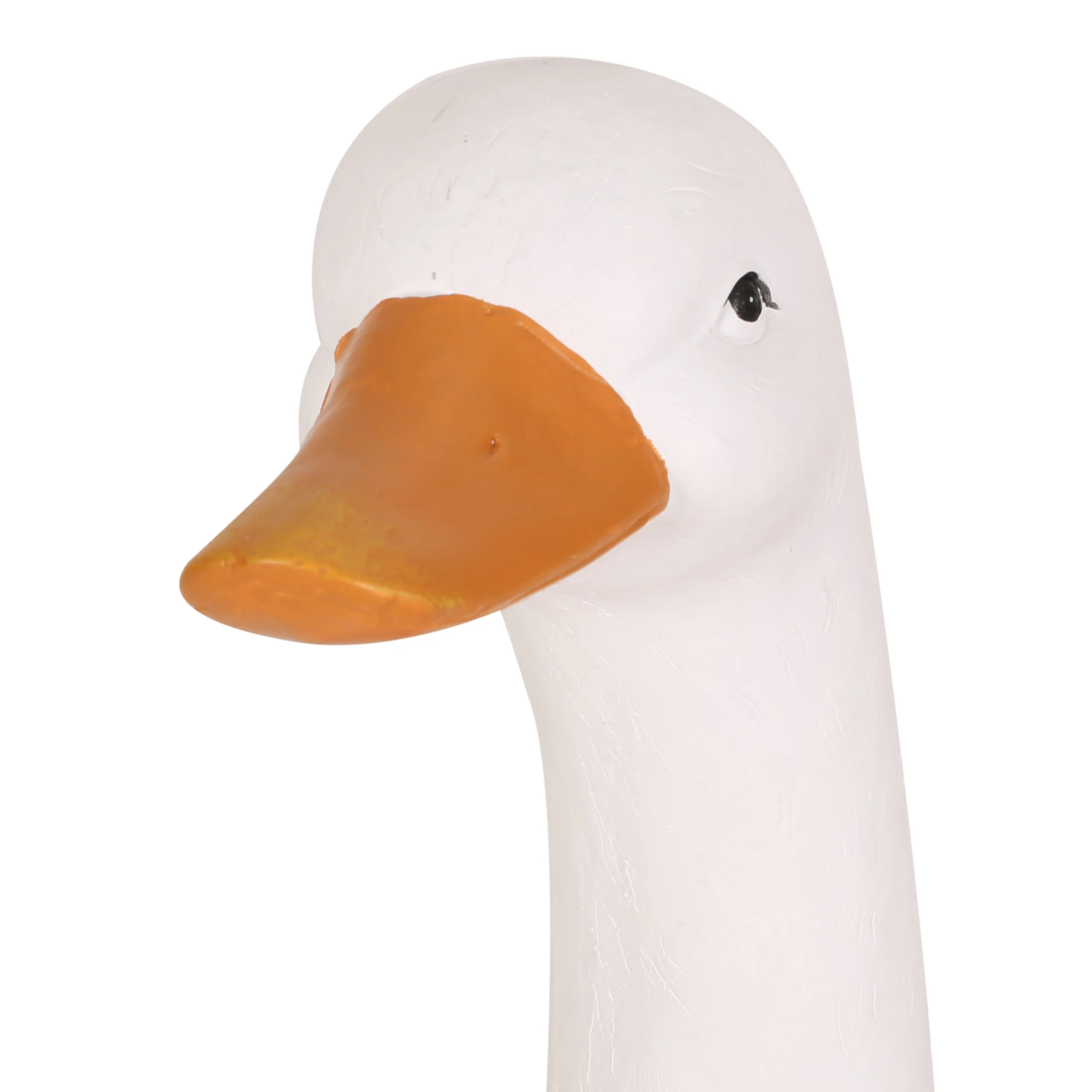 Rafter Outdoor Goose Garden Statue, White and Orange - furnishings