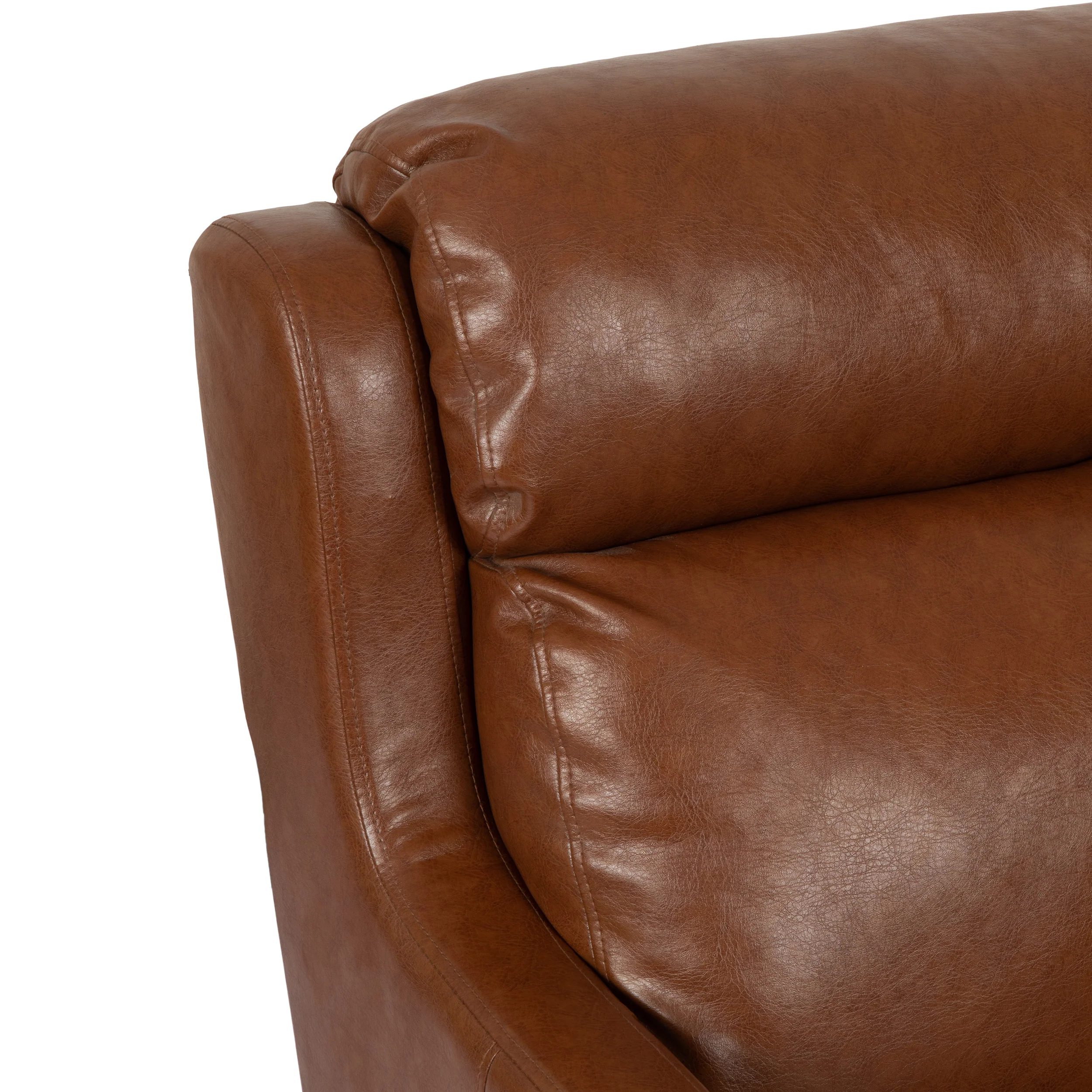 Baden Contemporary Pillow Tufted Faux Leather Club Chair - furnishings