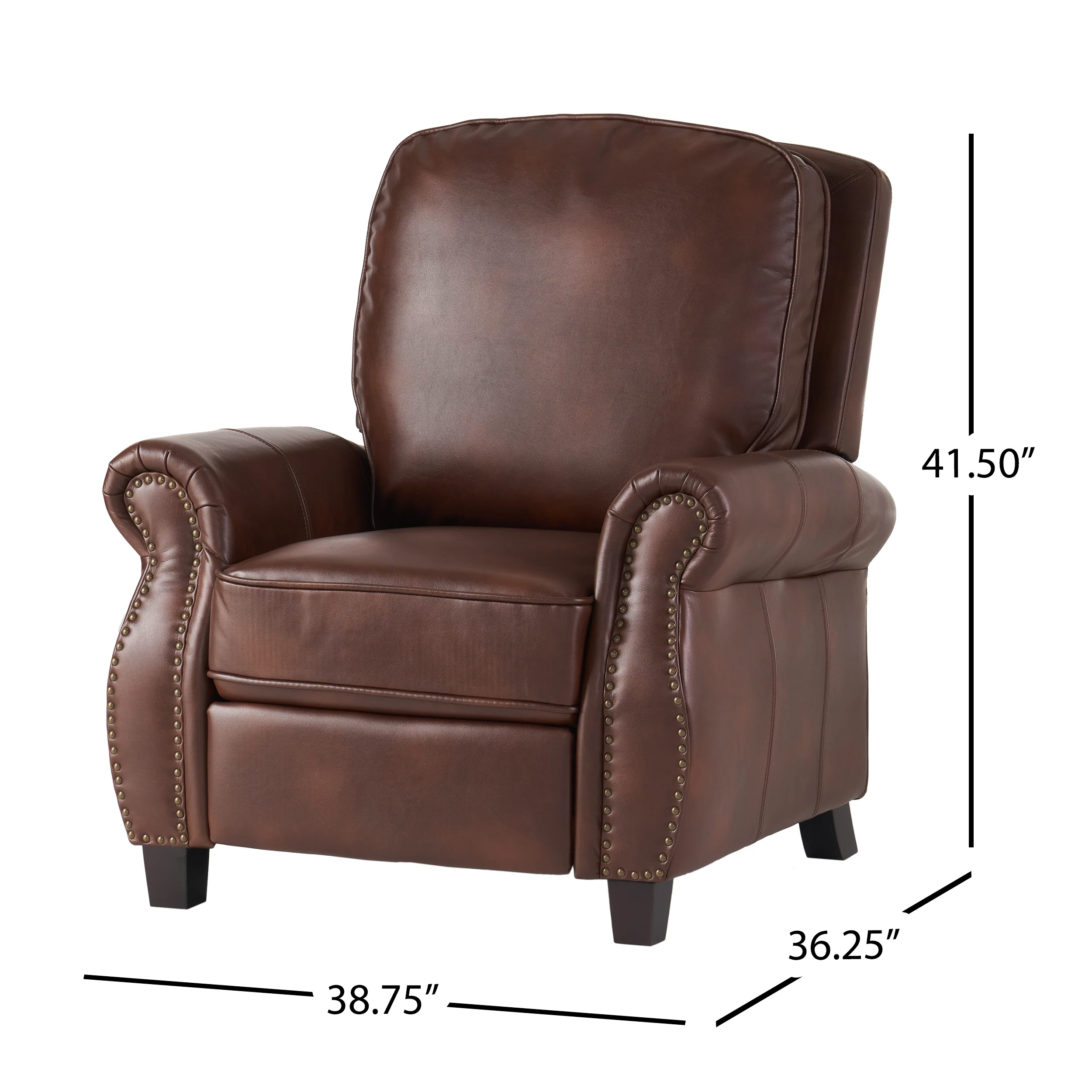 Jasmine Brown Leather Cigar Recliner - furnishings