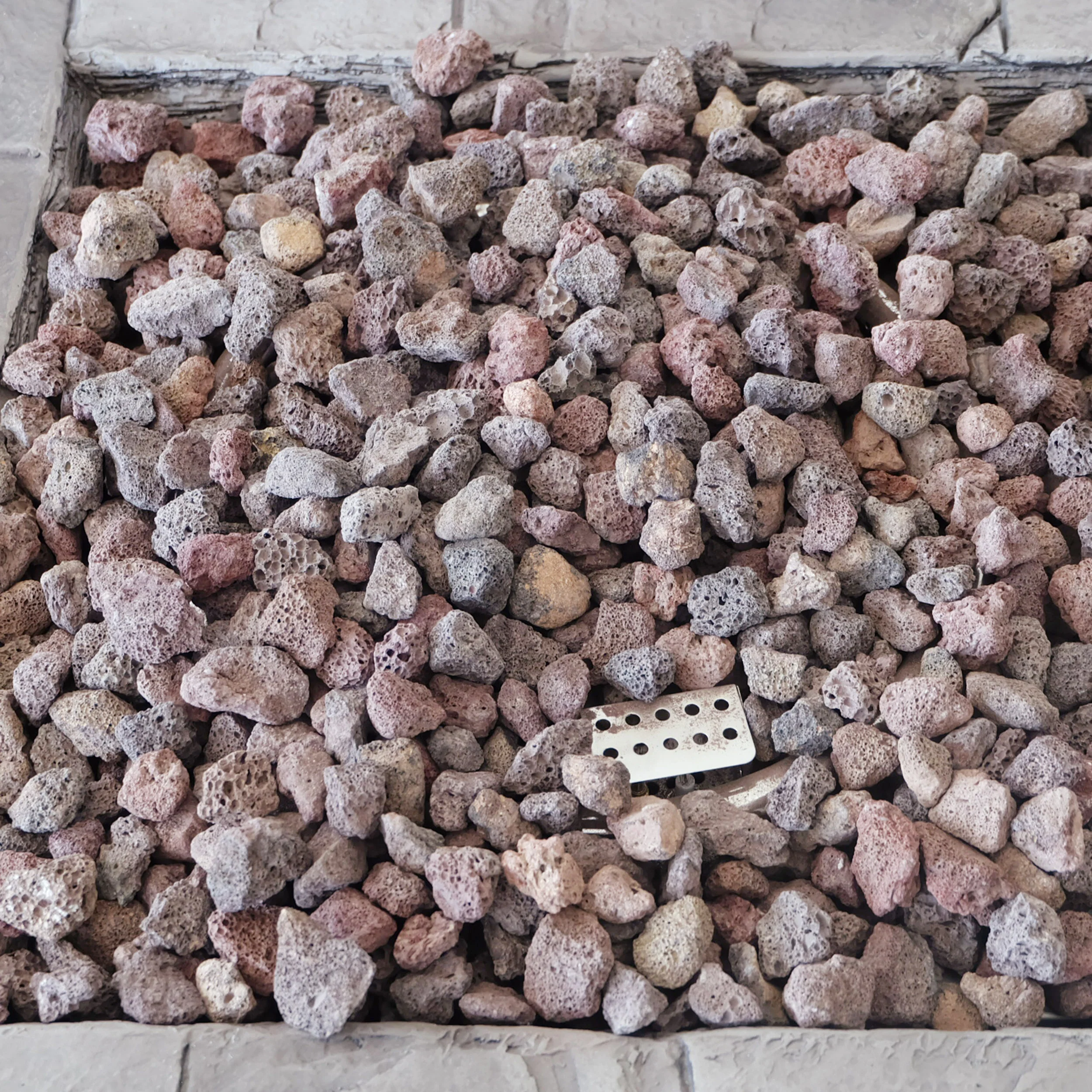 Angeleno Outdoor Square Gray Lightweight Concrete Fire Pit with Stone Finish - furnishings