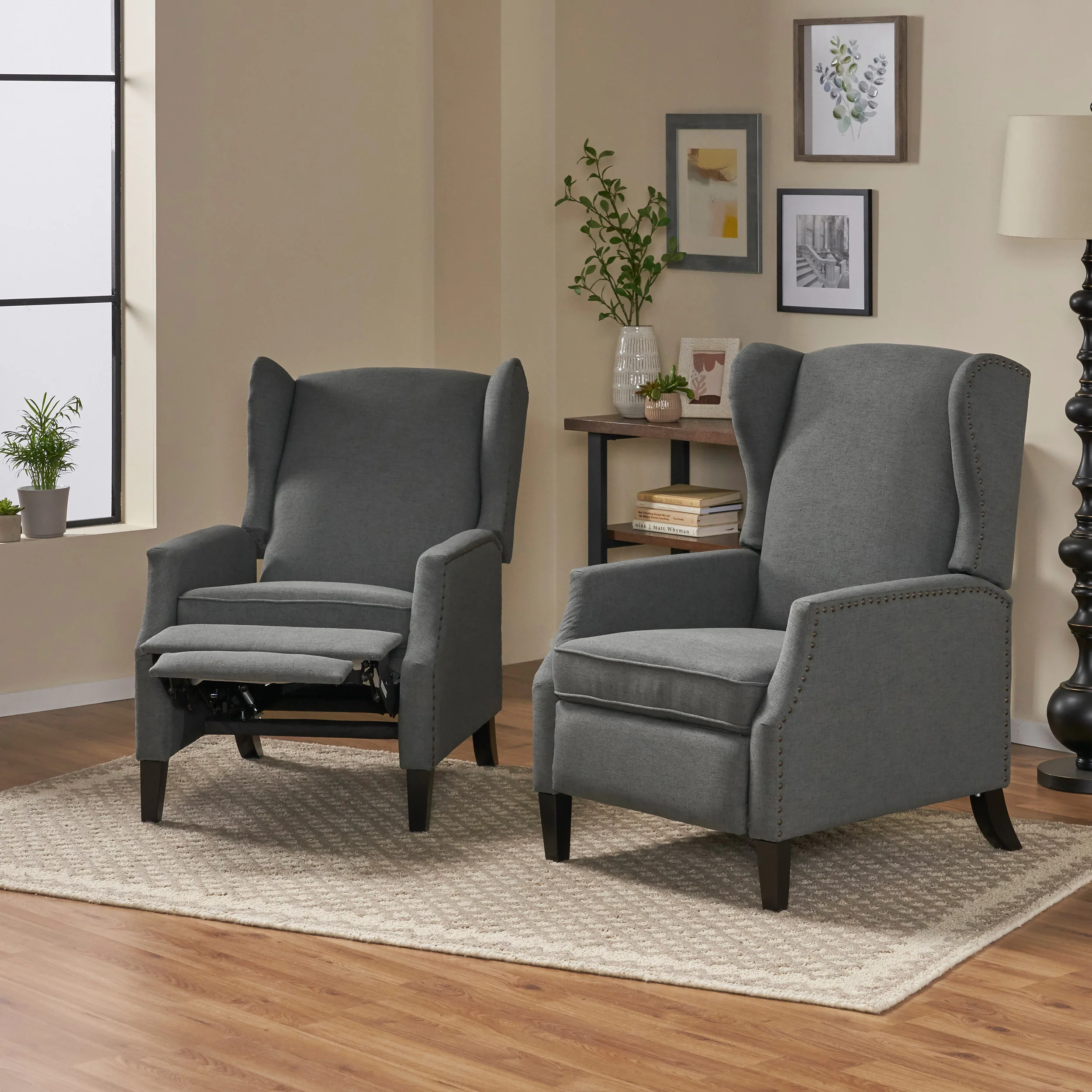Weyland Contemporary Fabric Recliner (Set of 2) - furnishings
