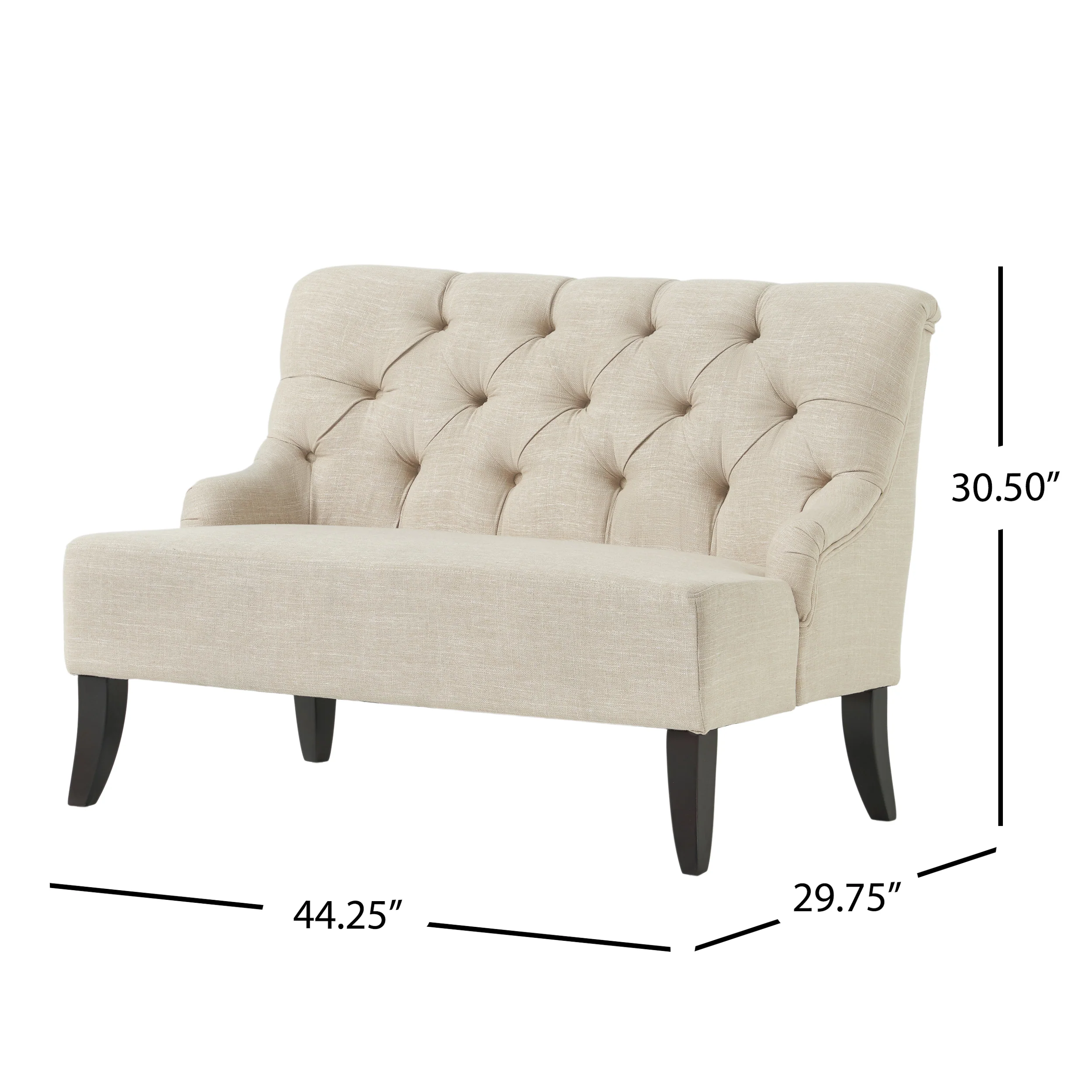 Nicoletta Fabric Settee Loveseat - furnishings