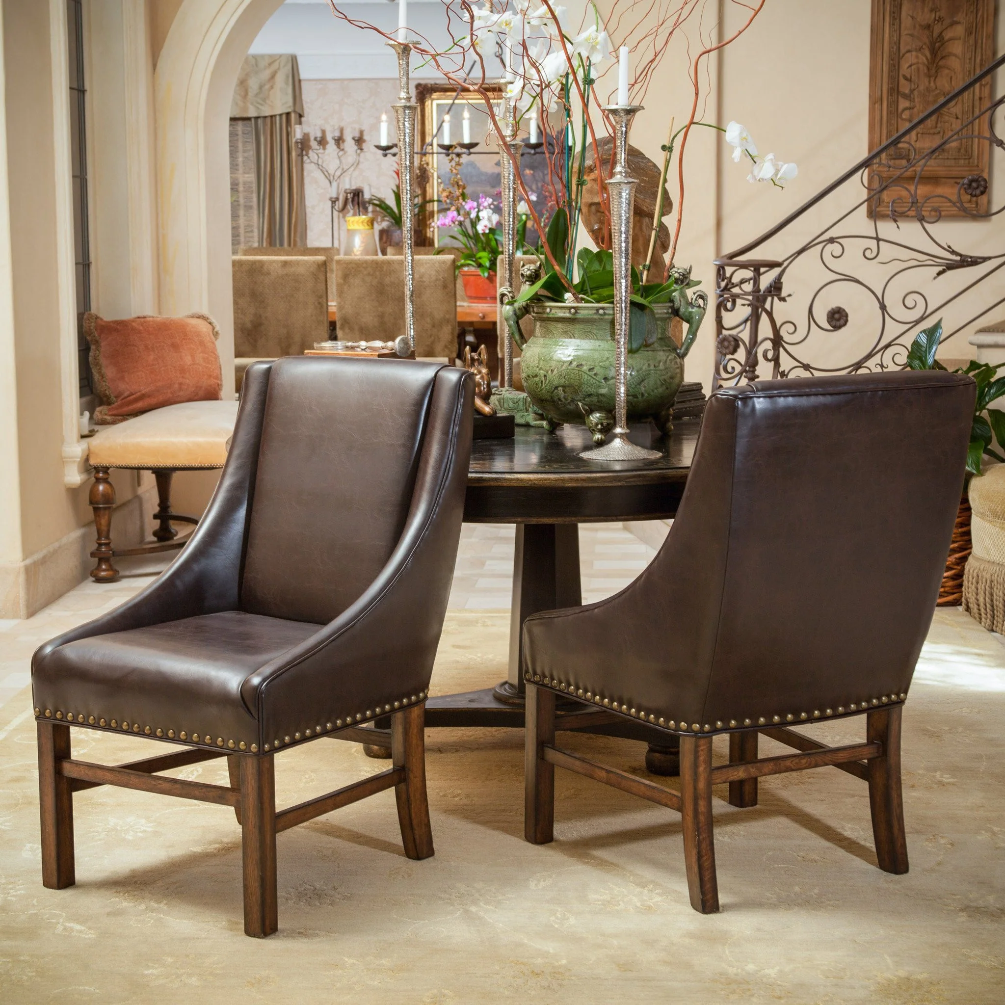 Claudia Contemporary Bonded Leather Upholstered Dining Chairs - furnishings