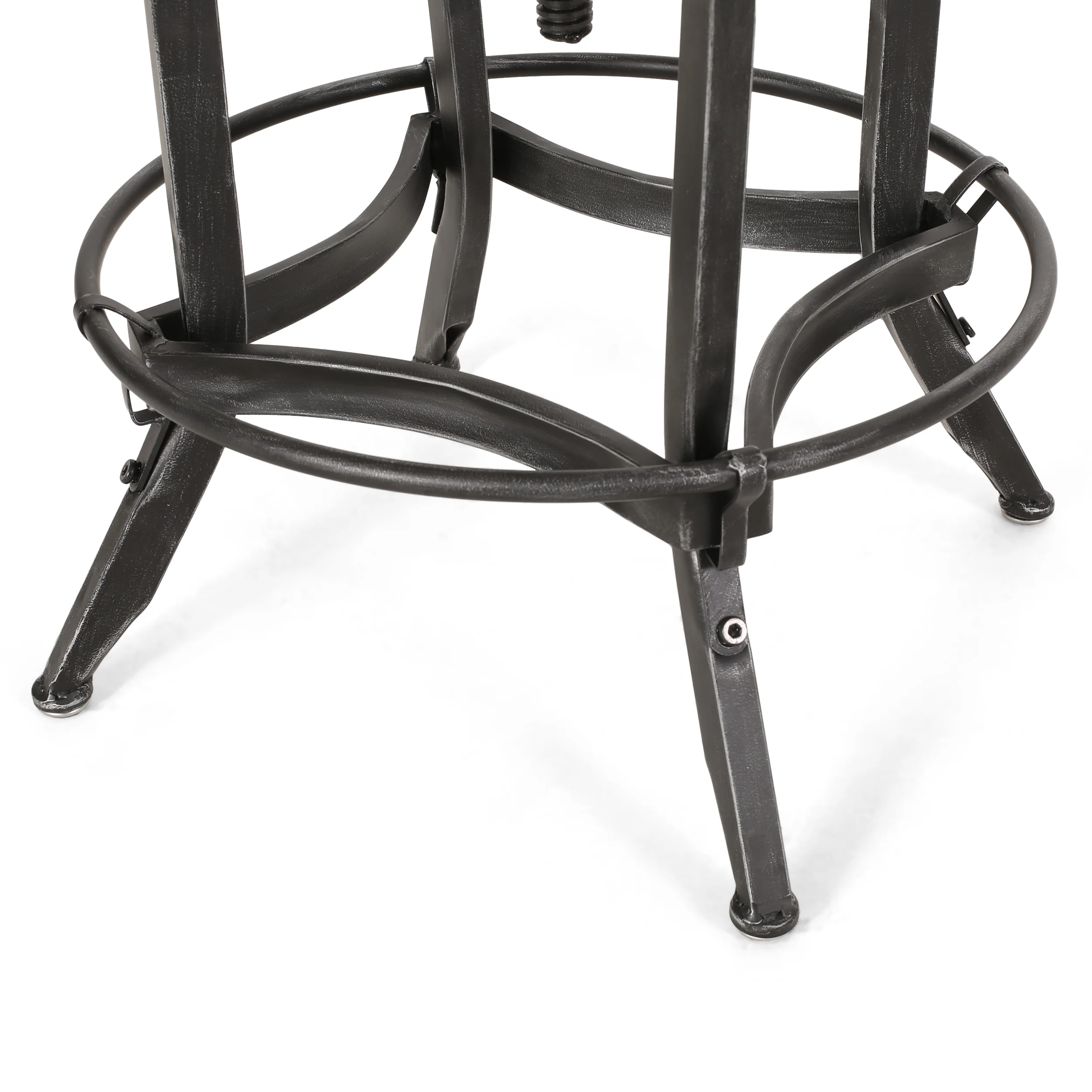 Cedarville Industrial Firwood Adjustable Height Swivel Barstools, Set of 2, Antique Natural and Pewter - furnishings