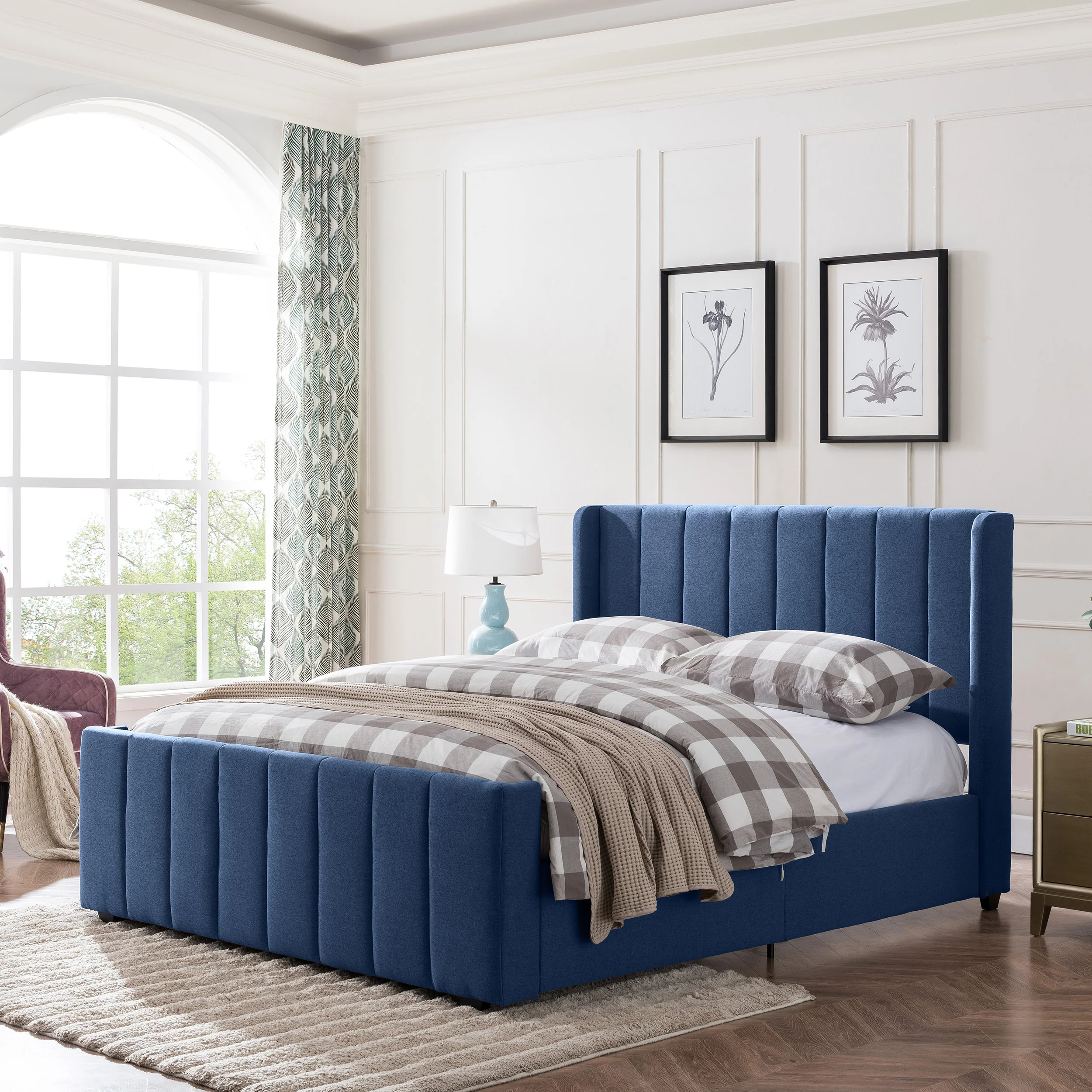 Riley Fully Upholstered Queen Size Bed Frame - furnishings