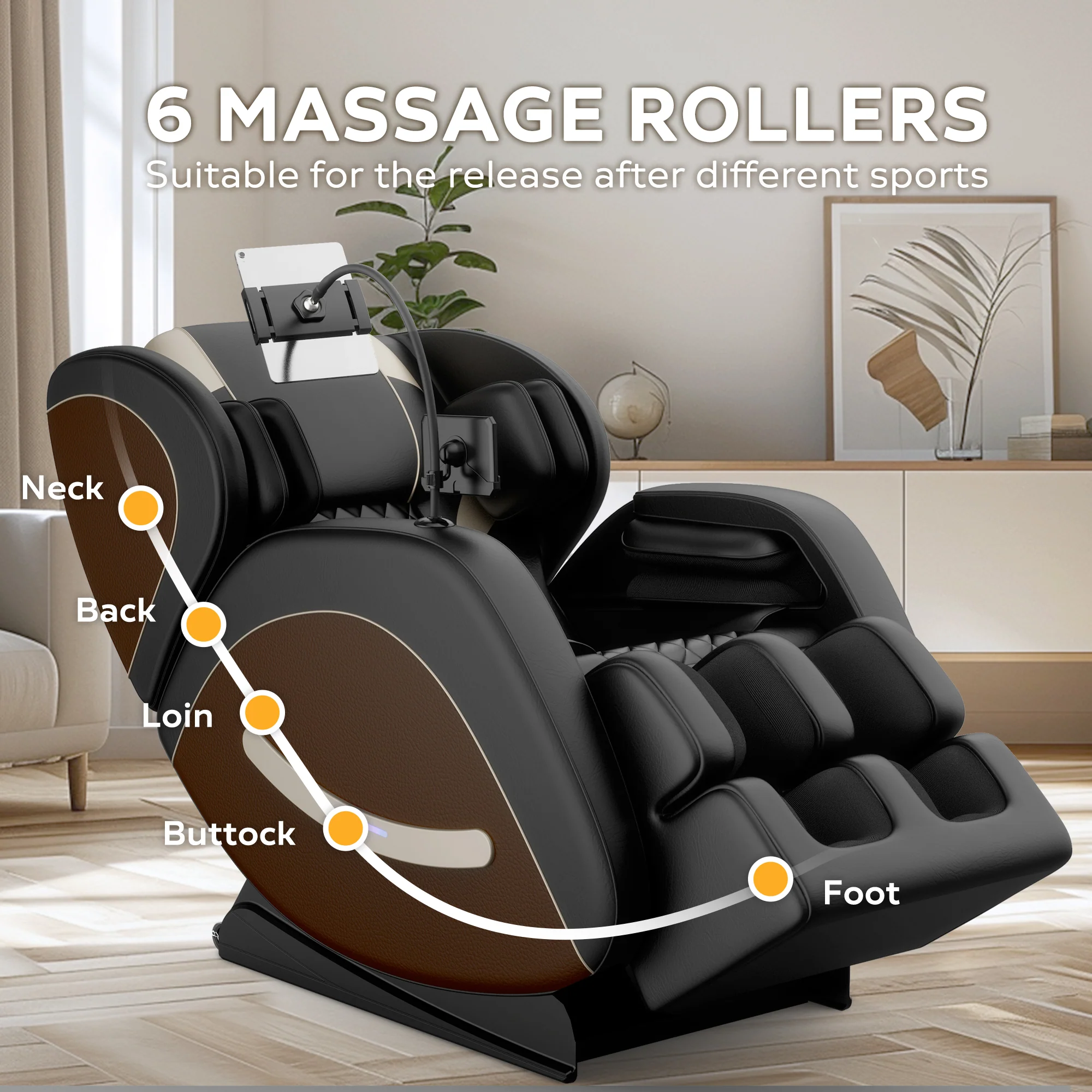 2024 Zero Gravity Full Body Massage Chair with Air Pressure, Heating, and Foot Relaxation - furnishings
