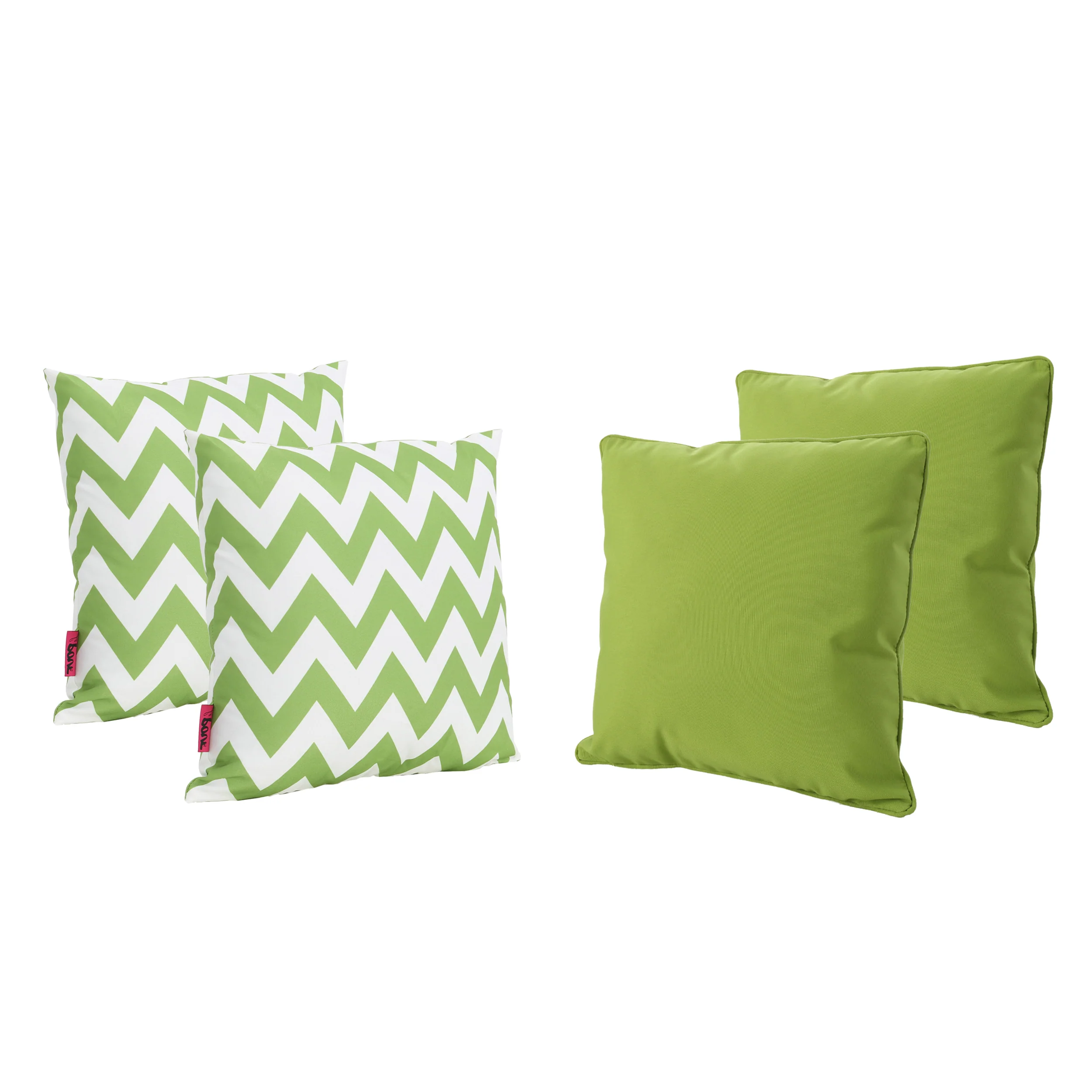 La Jolla Outdoor Striped Water Resistant Square Throw Pillows - Set of 4 - furnishings