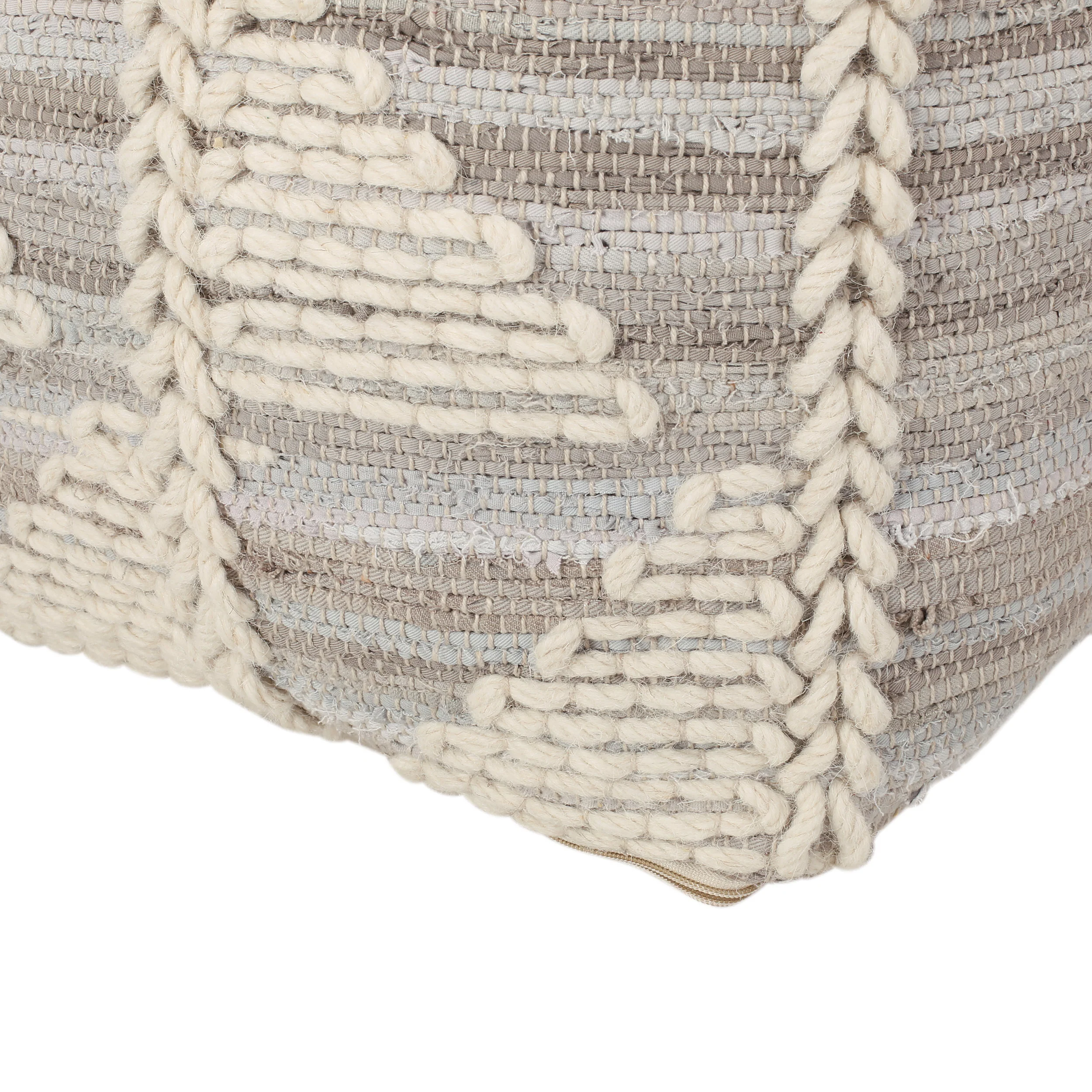 Calera Handcrafted Boho Fabric Cube Pouf - furnishings