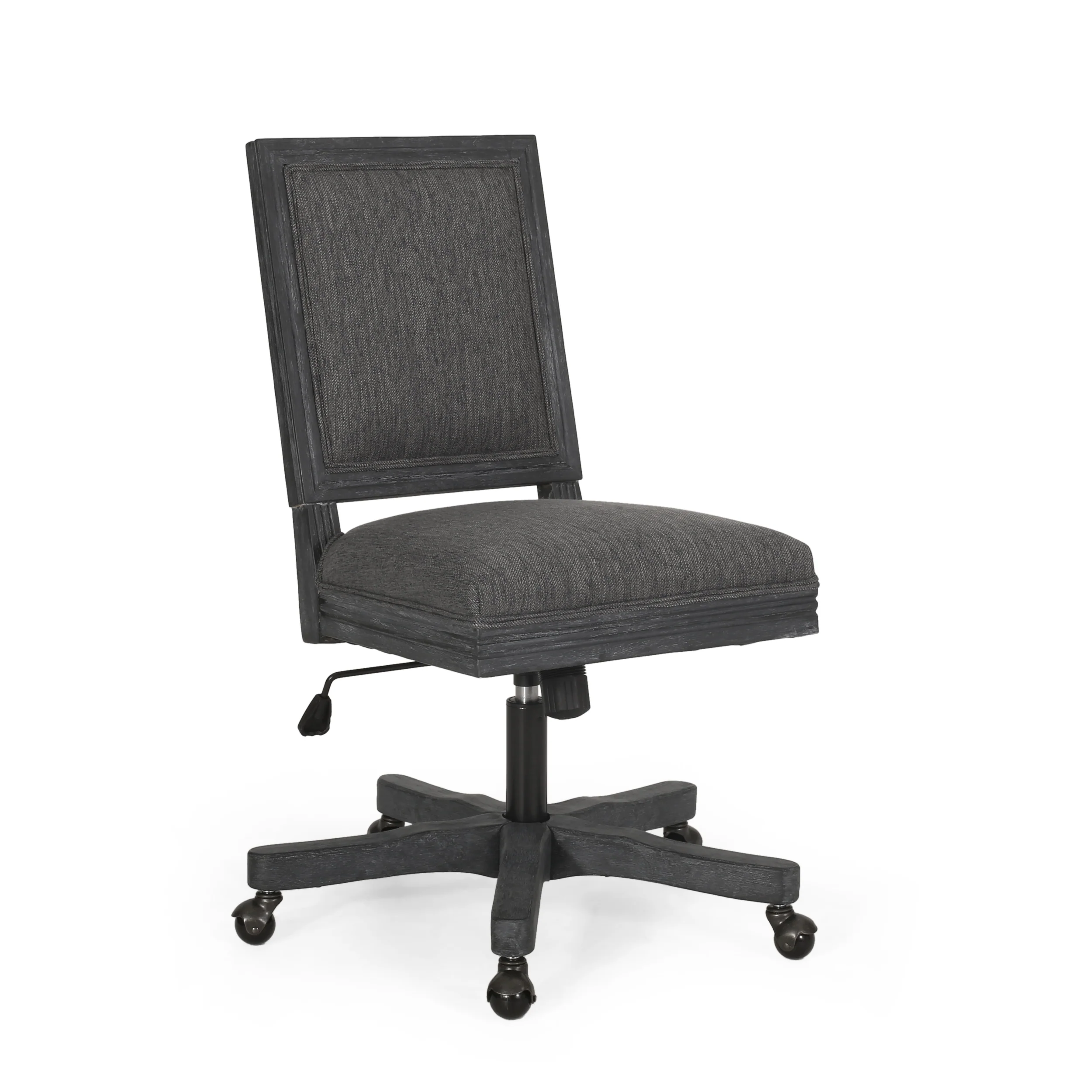 McGillen Rustic Upholstered Swivel Office Chair - furnishings
