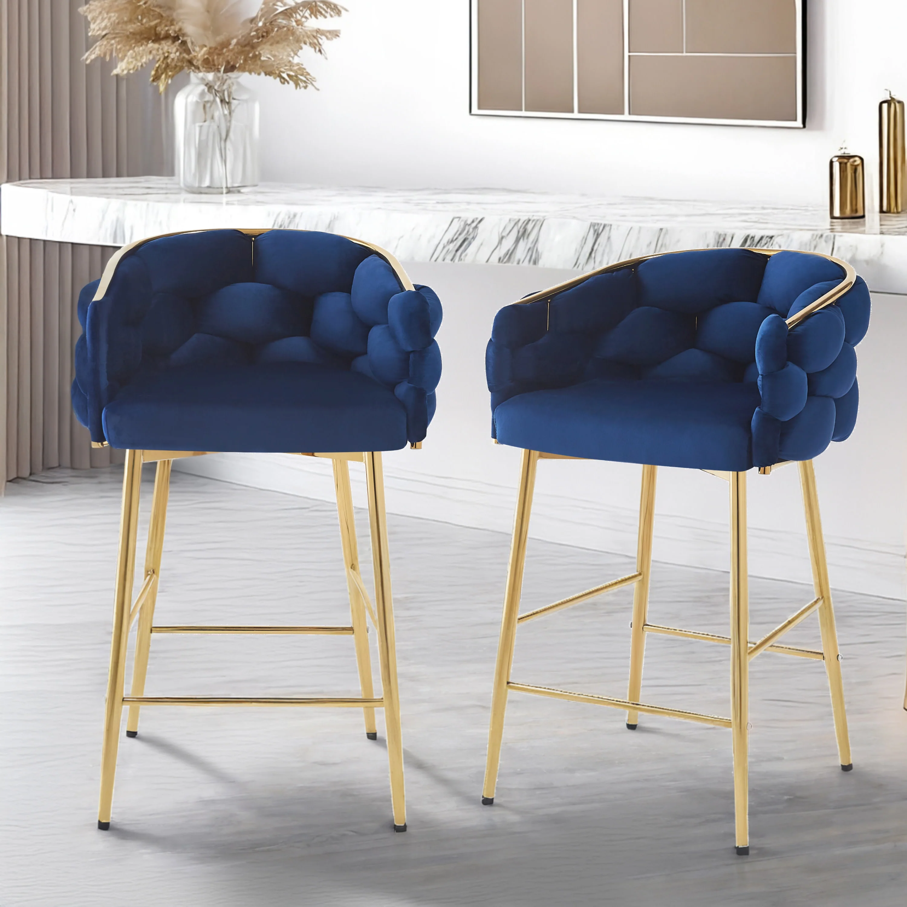 Reede Modern Upholstered Flannelette Counter Stools - furnishings