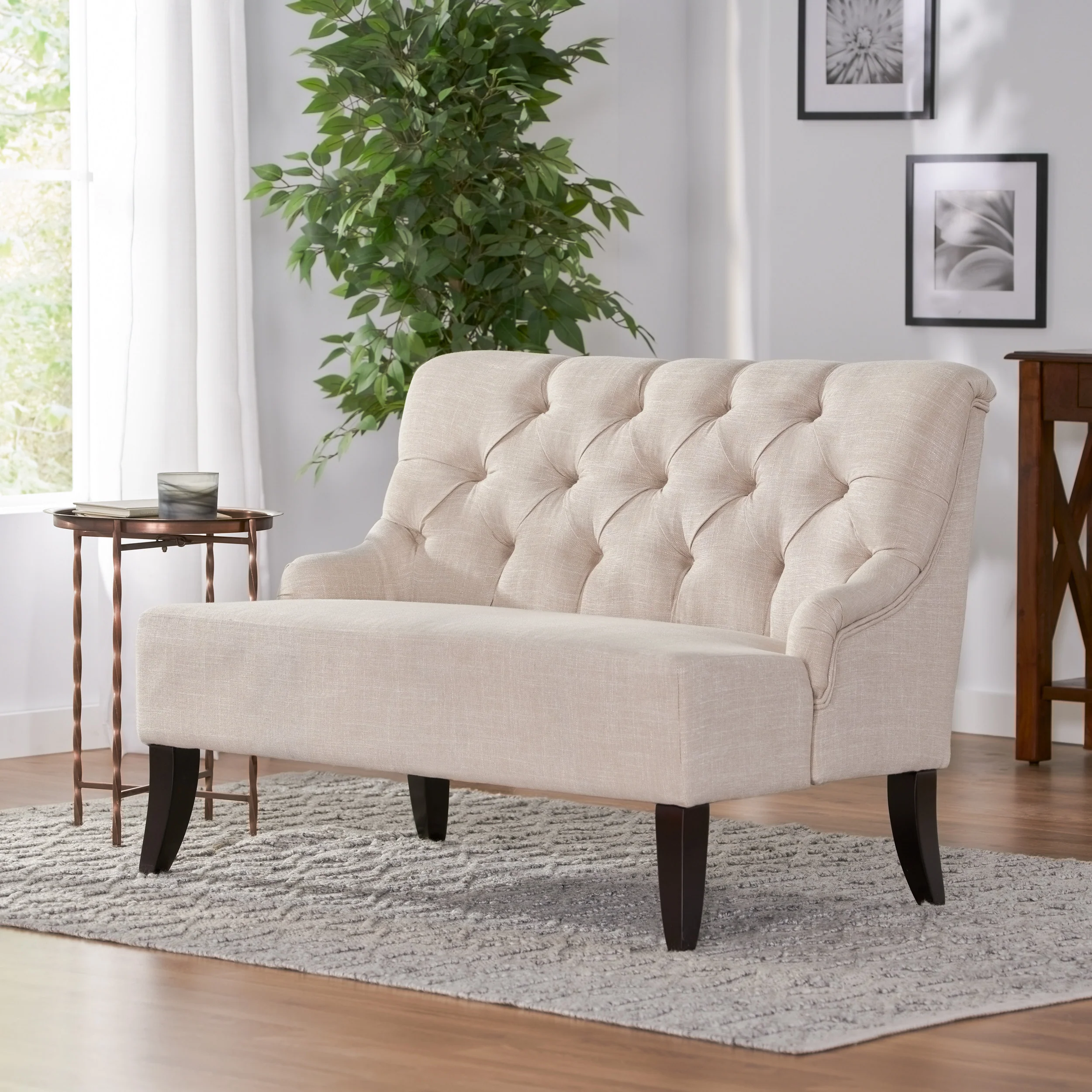 Nicoletta Fabric Settee Loveseat - furnishings