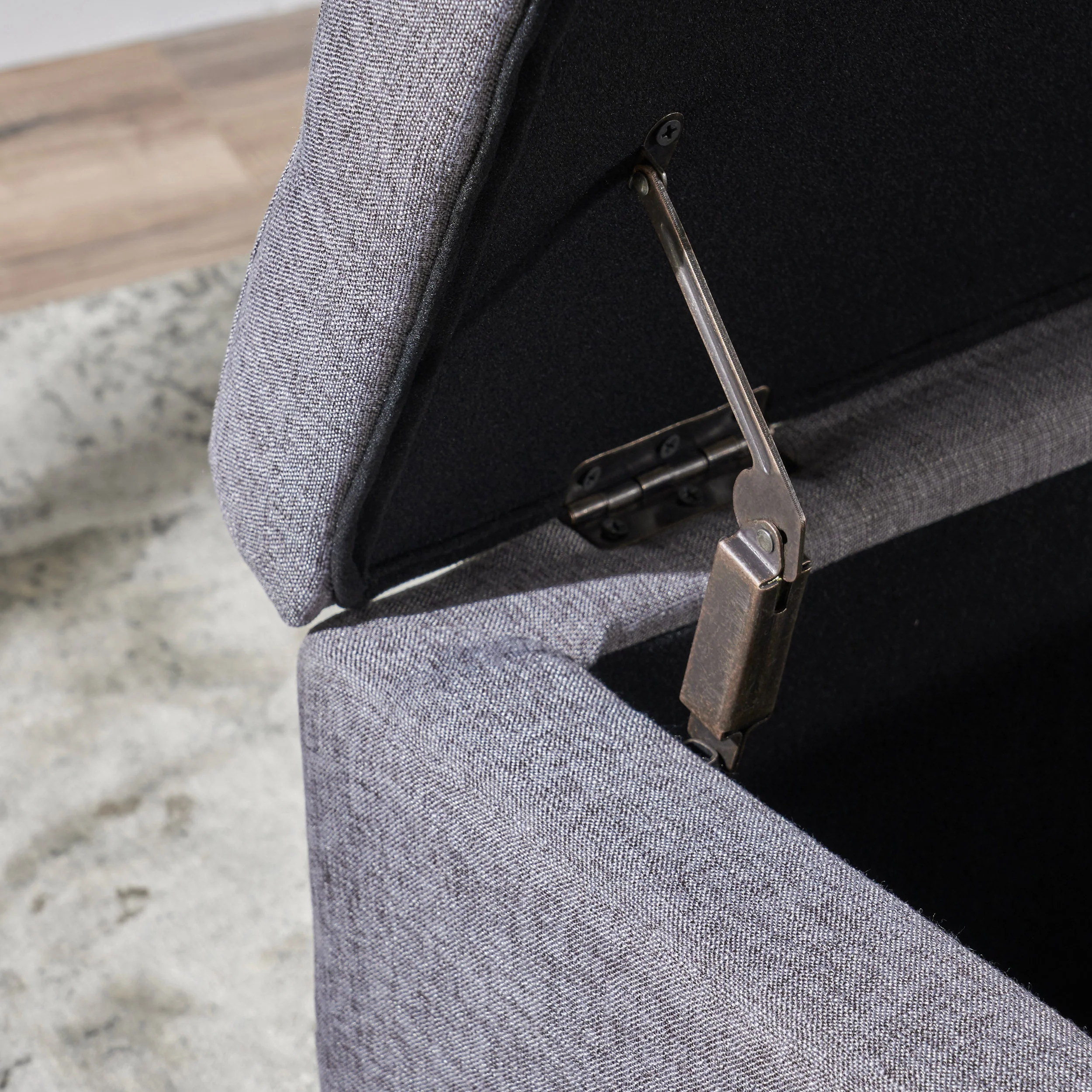 Sterling Fabric Tufted Storage Ottoman - furnishings