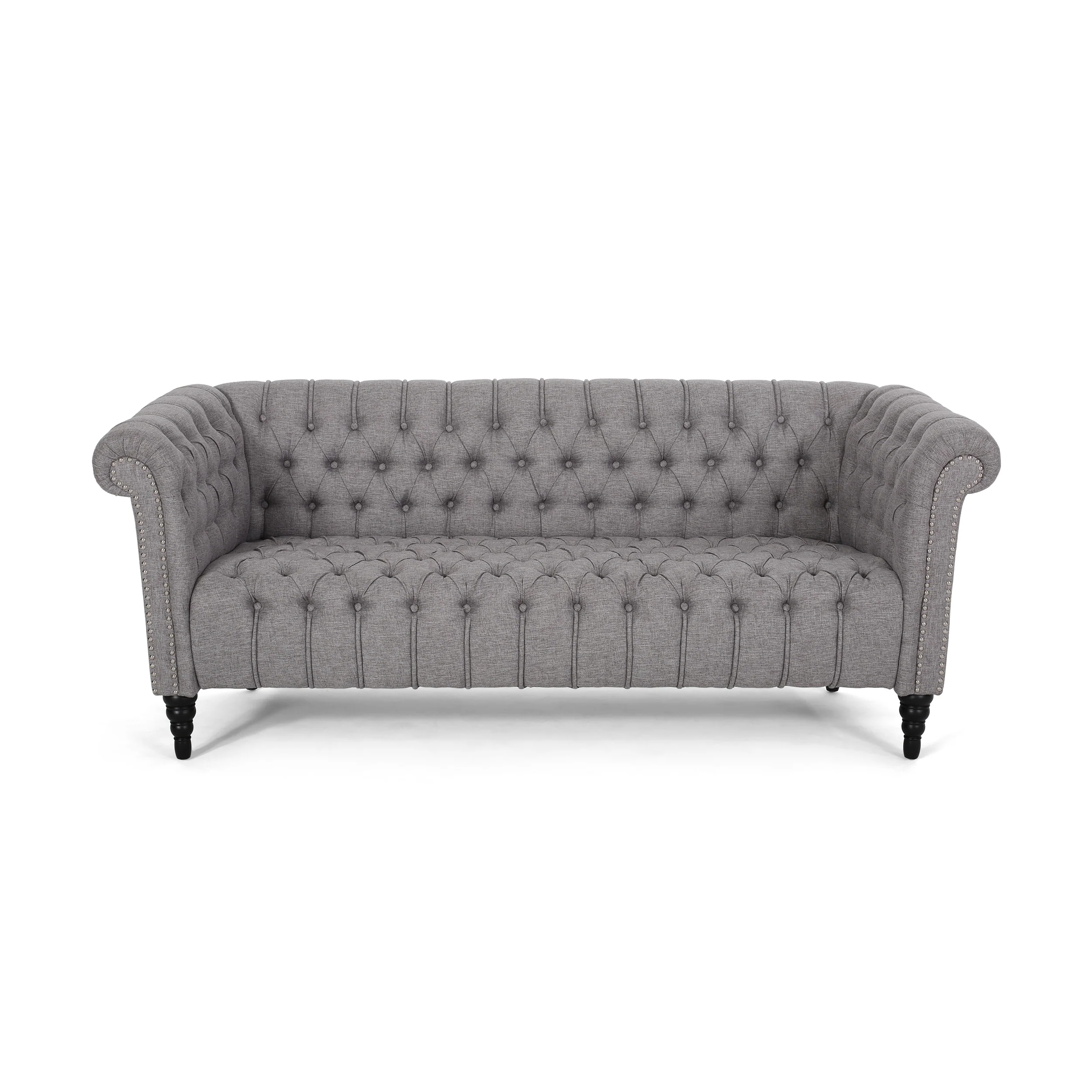 Edgar Button Tufted Rolled Back Upholstered Sofa - furnishings