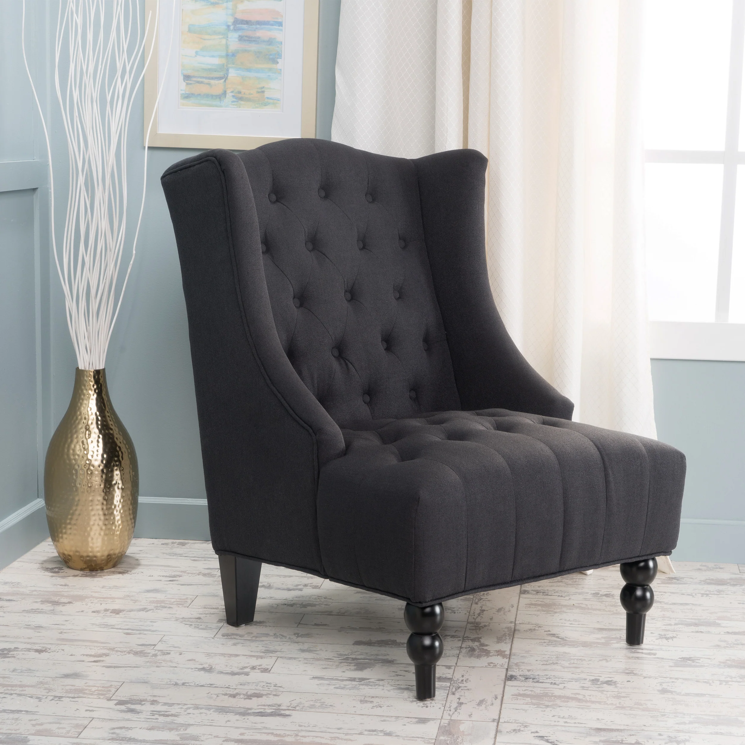 Clarice Fabric High Back Wingback  Accent Chair - furnishings