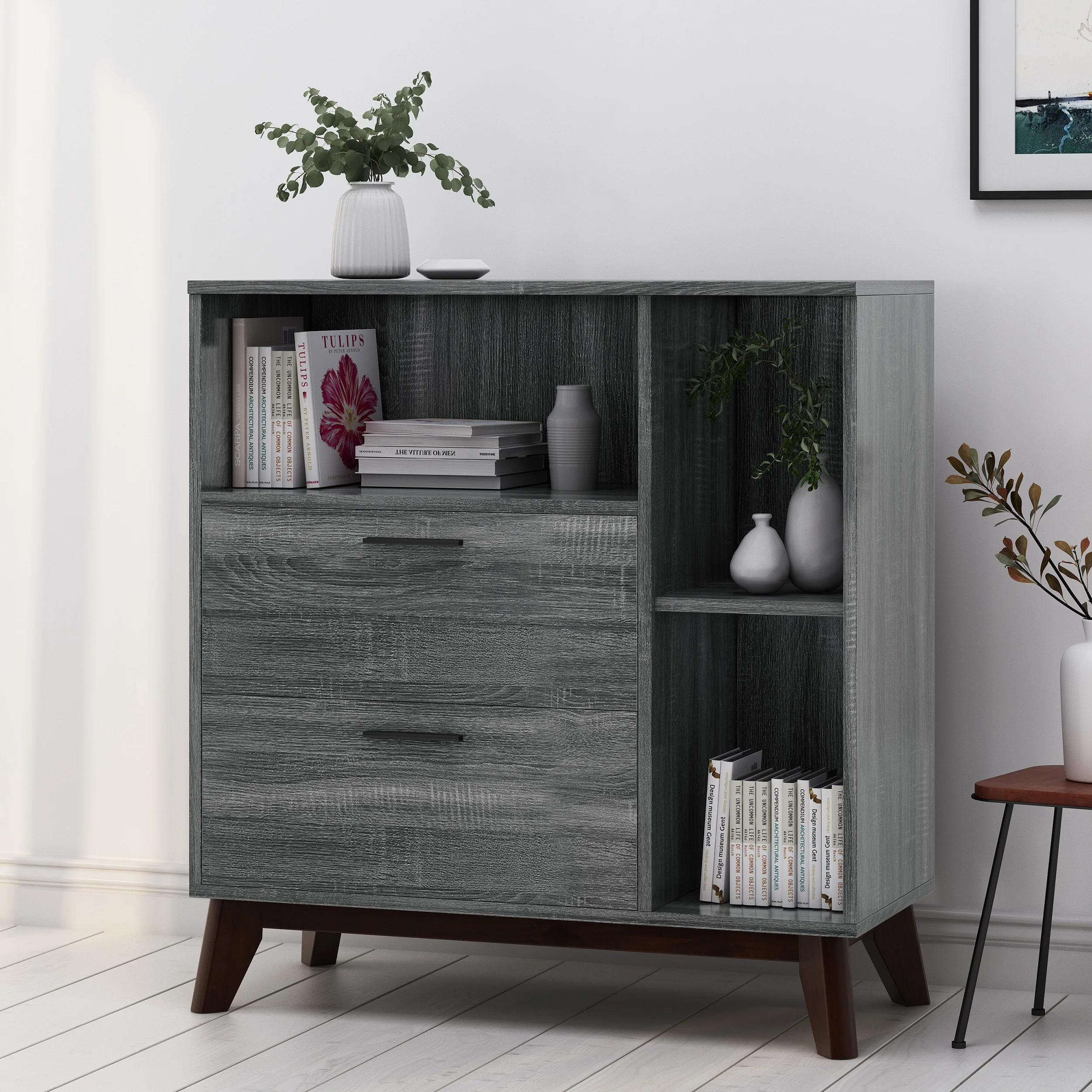 Deschutes Mid-Century Modern 2 Drawer Cabinet - furnishings
