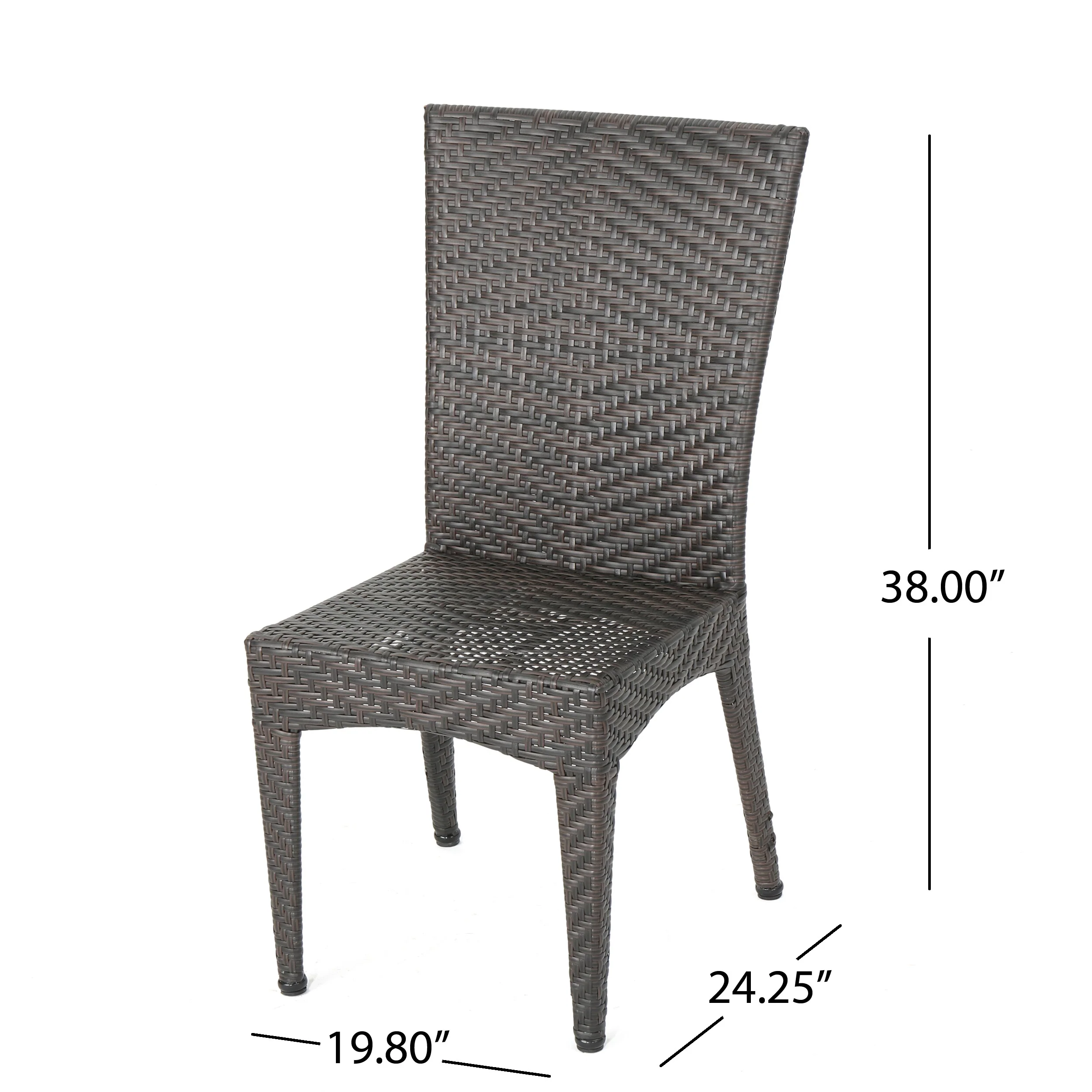 Dixie Outdoor Transitional 7-Piece Multi-Brown Wicker Dining Set - furnishings