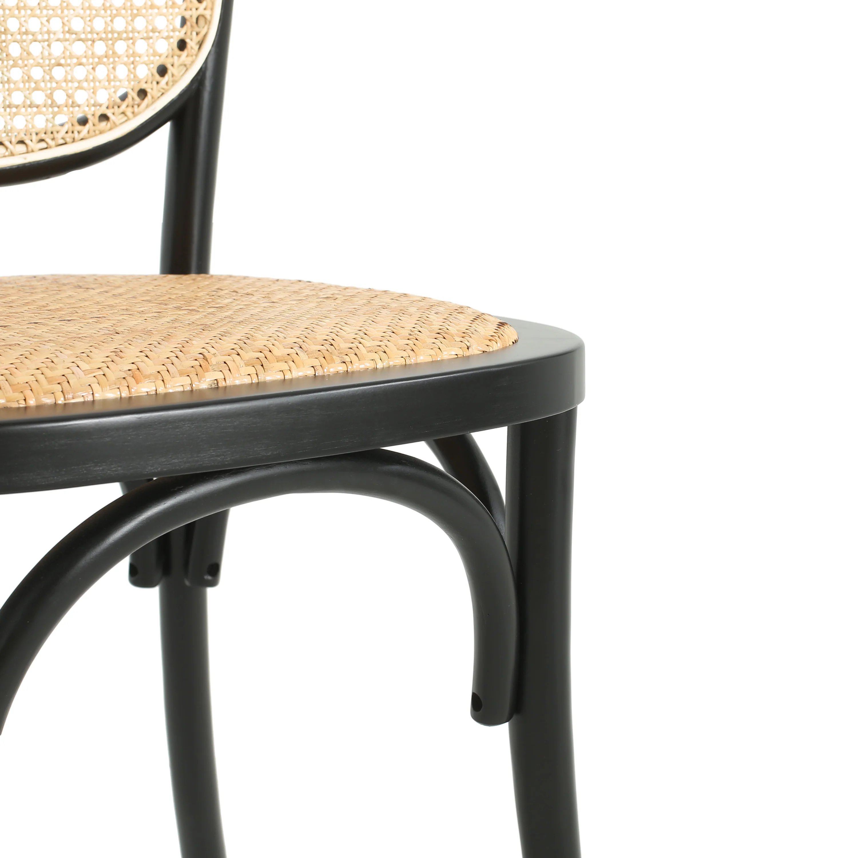 Torin Wood Dining Chair with Cane Rattan Wood Webbing - furnishings