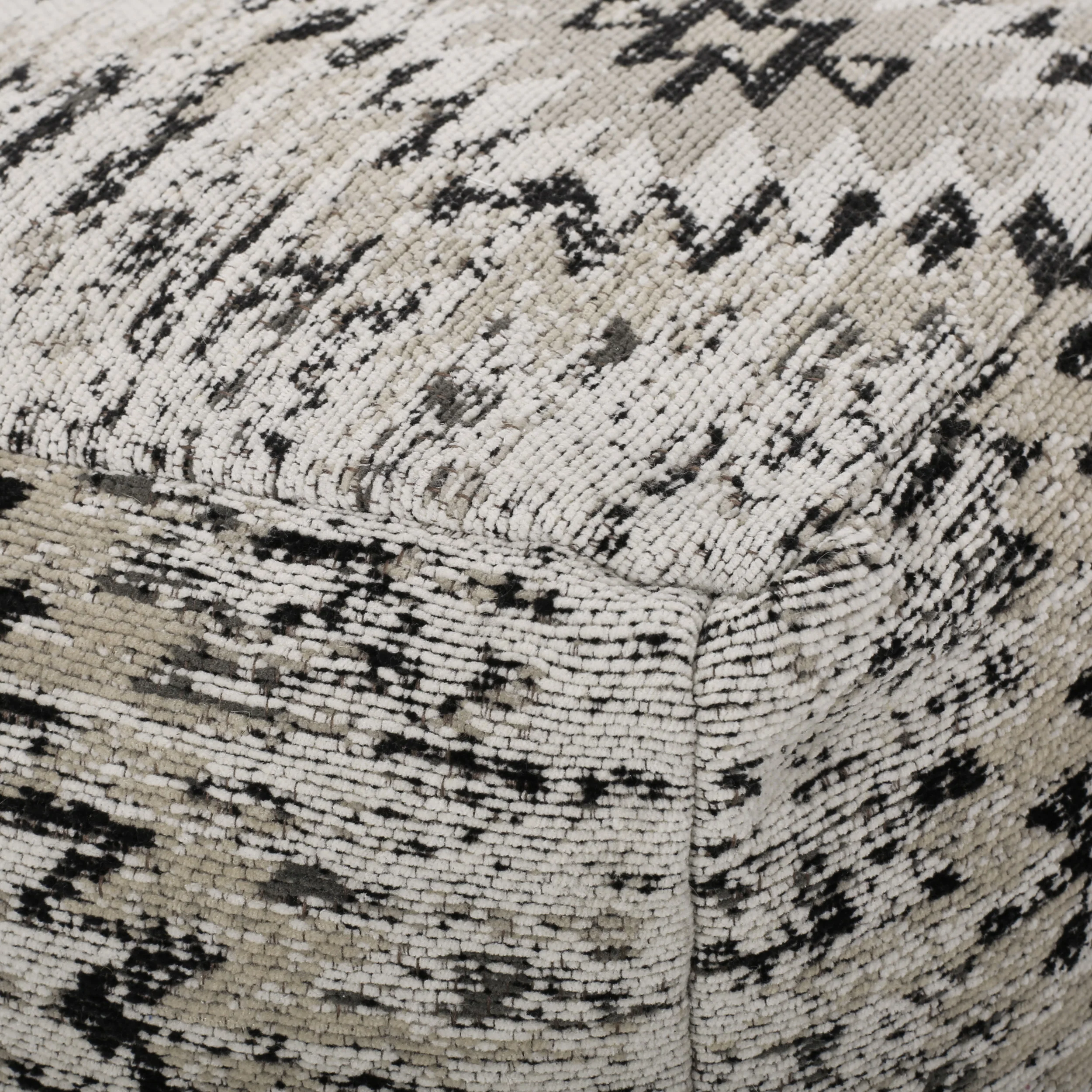 Anastyn Hand Loomed Boho Fabric Cube Pouf - furnishings