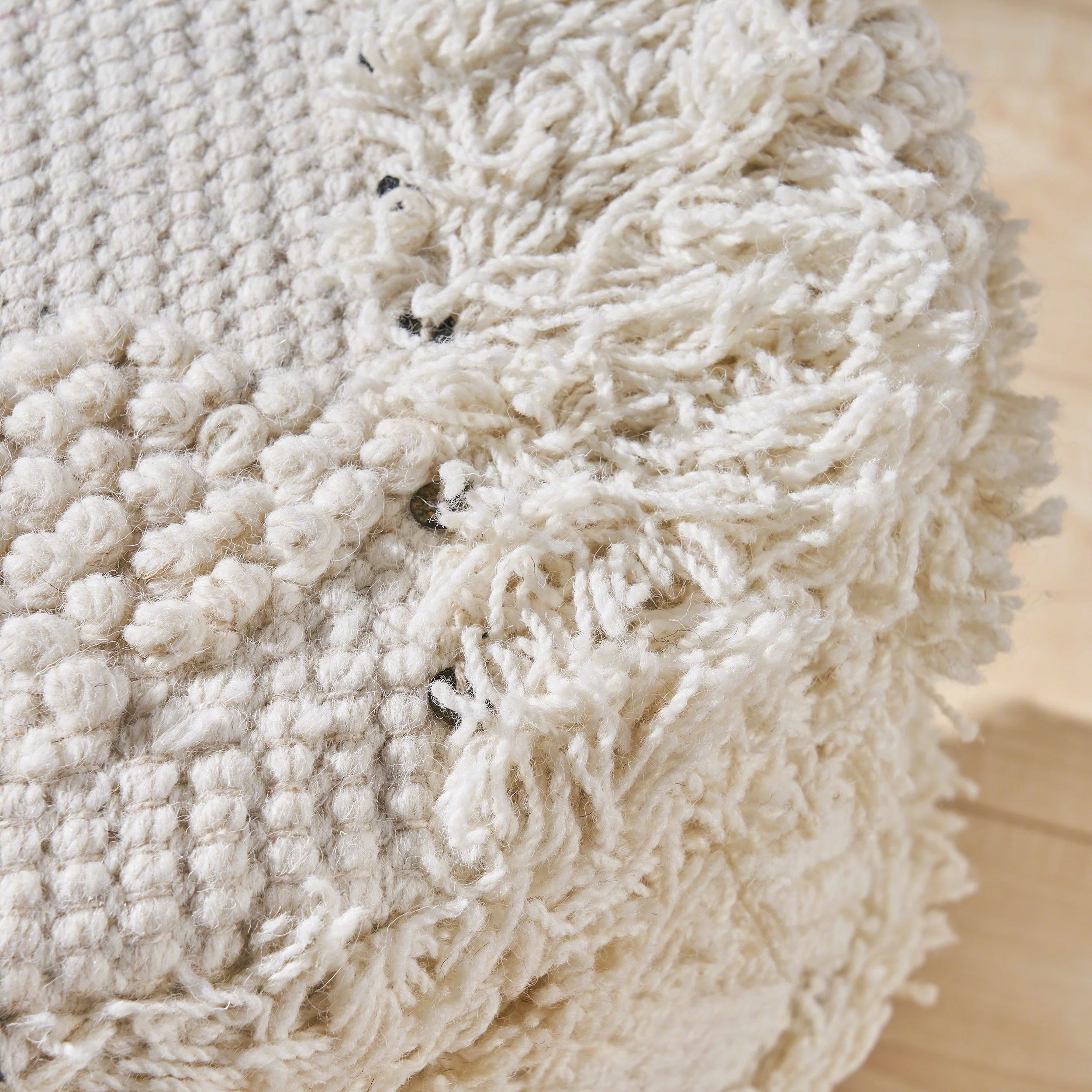 Edene Handcrafted Boho Fabric Stool with Metal Accents - furnishings