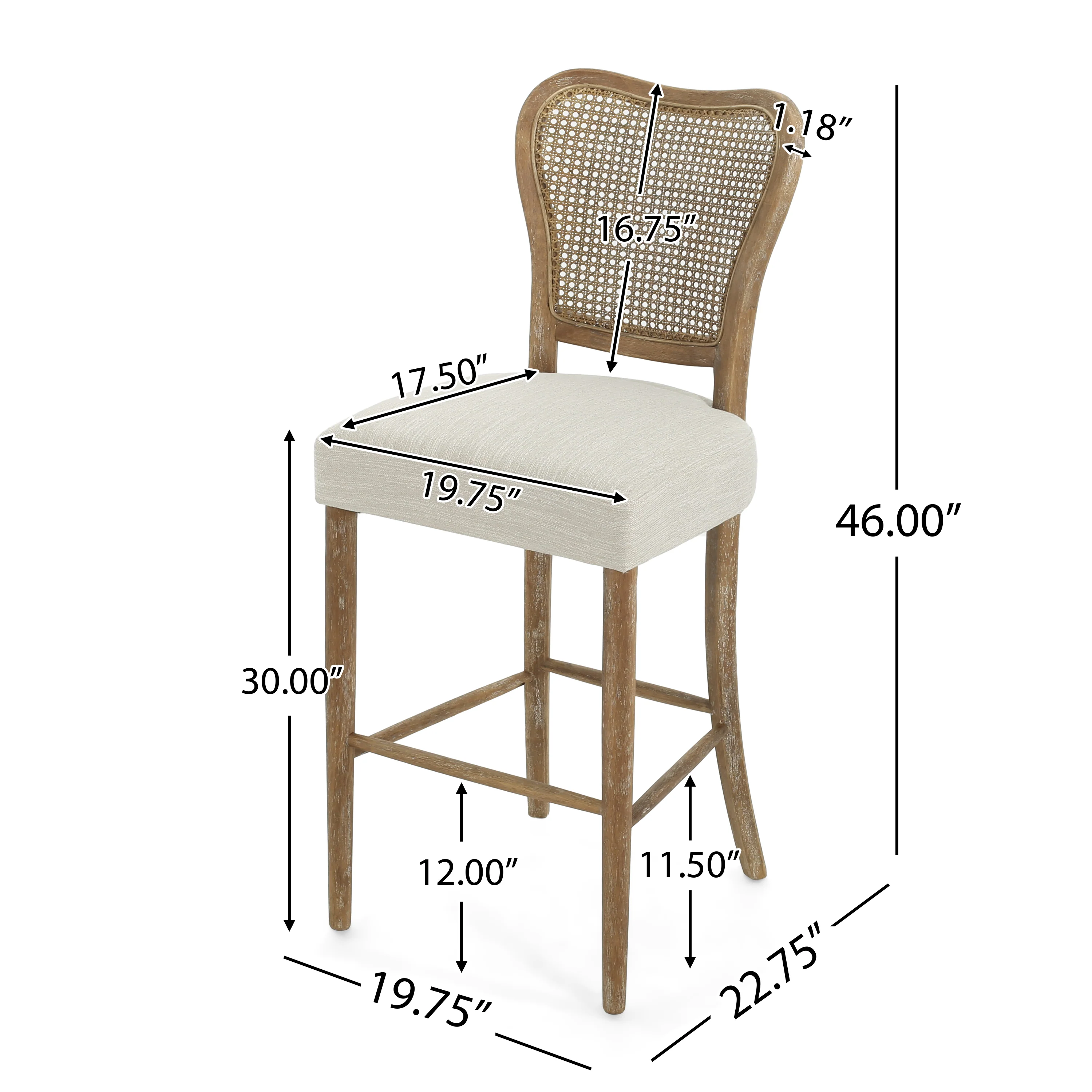 Megar Modern Upholstered Barstool (Set of 2) - furnishings