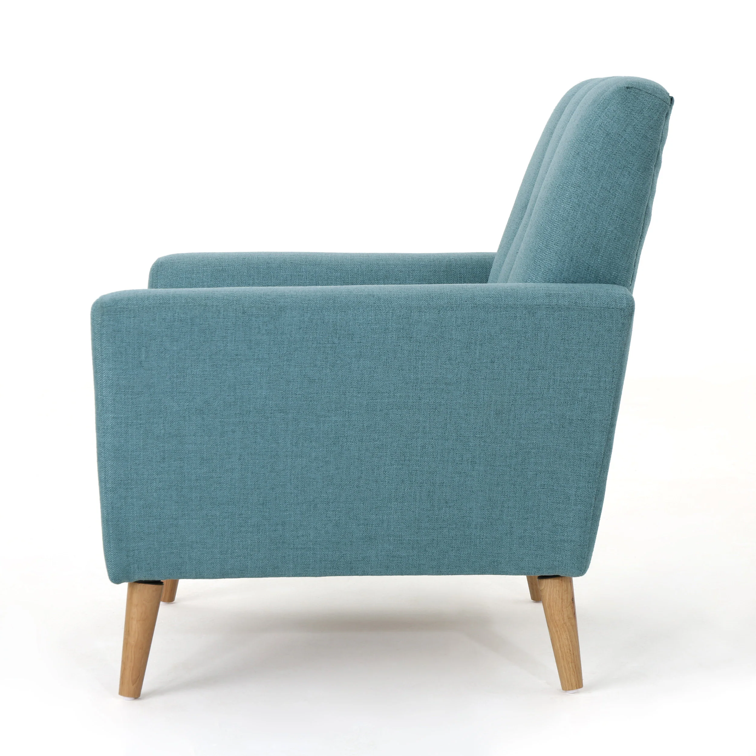 Angelica Mid Century Button Tufted Fabric Club Chair with Channel Stitching - furnishings