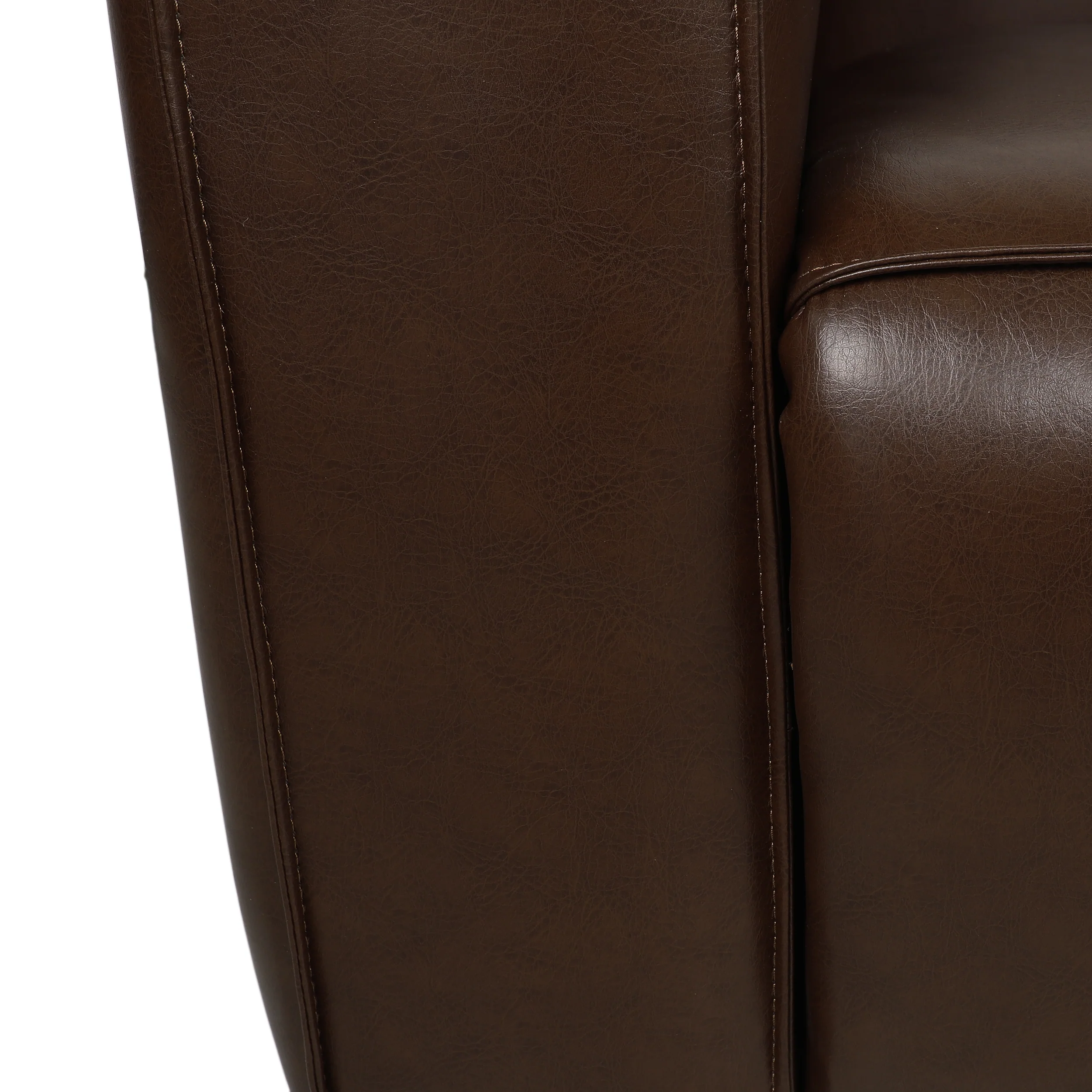 Minkler Contemporary Faux Leather 3 Seater Sofa with Chaise Lounge - furnishings