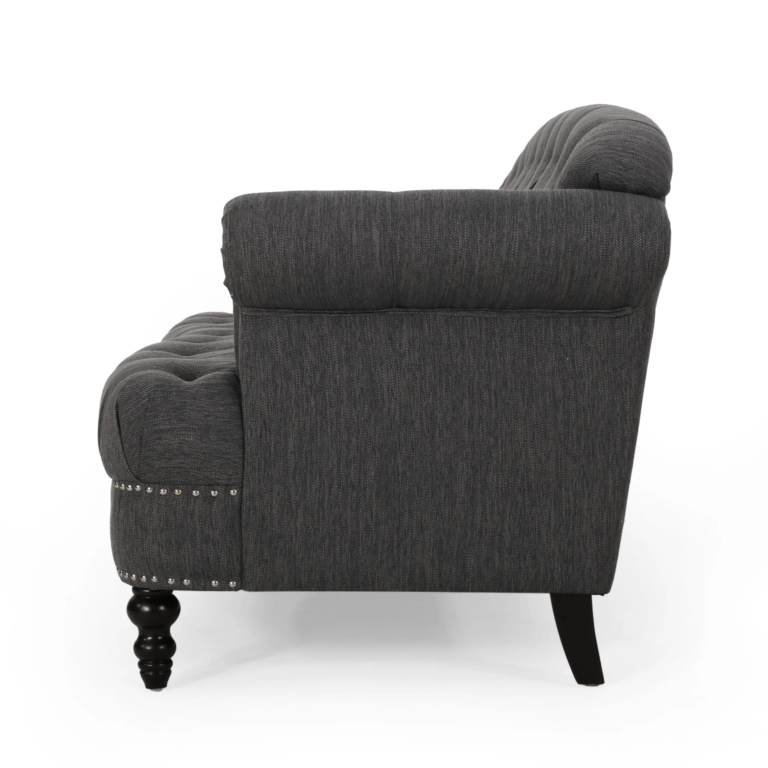 Elspeth Contemporary Deep Tufted Sofa with Nailhead Trim - furnishings