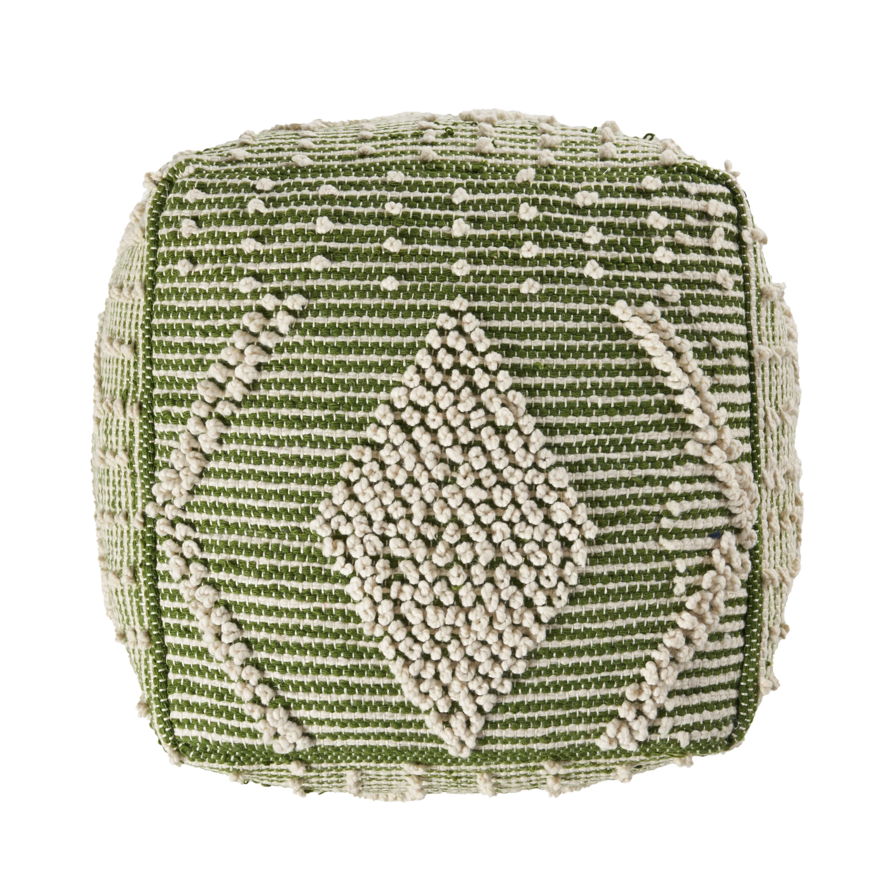 Dereka Contemporary Handcrafted Faux Yarn Pouf - furnishings