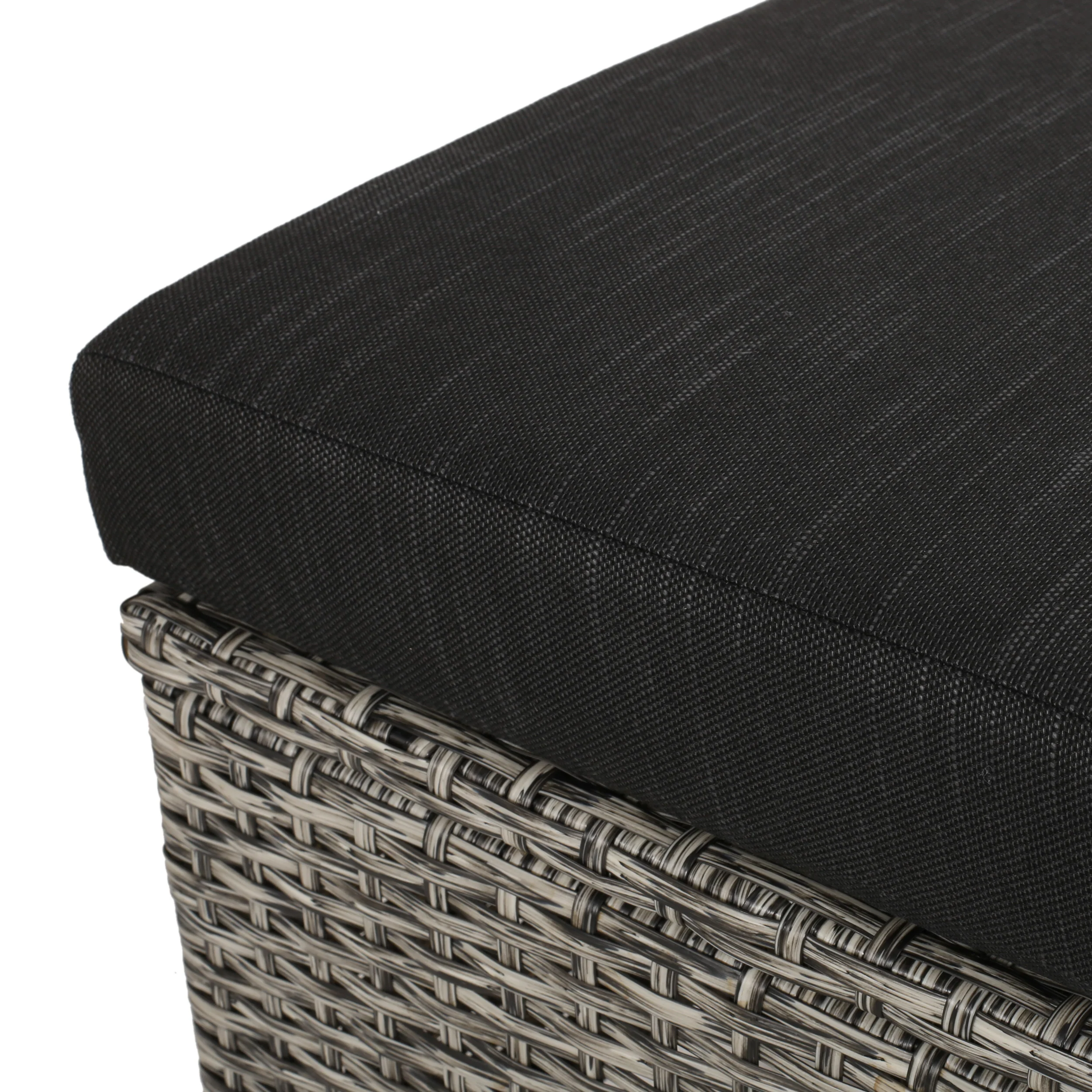 Venice Outdoor Wicker Ottoman with Cushion, Set of 2 - furnishings