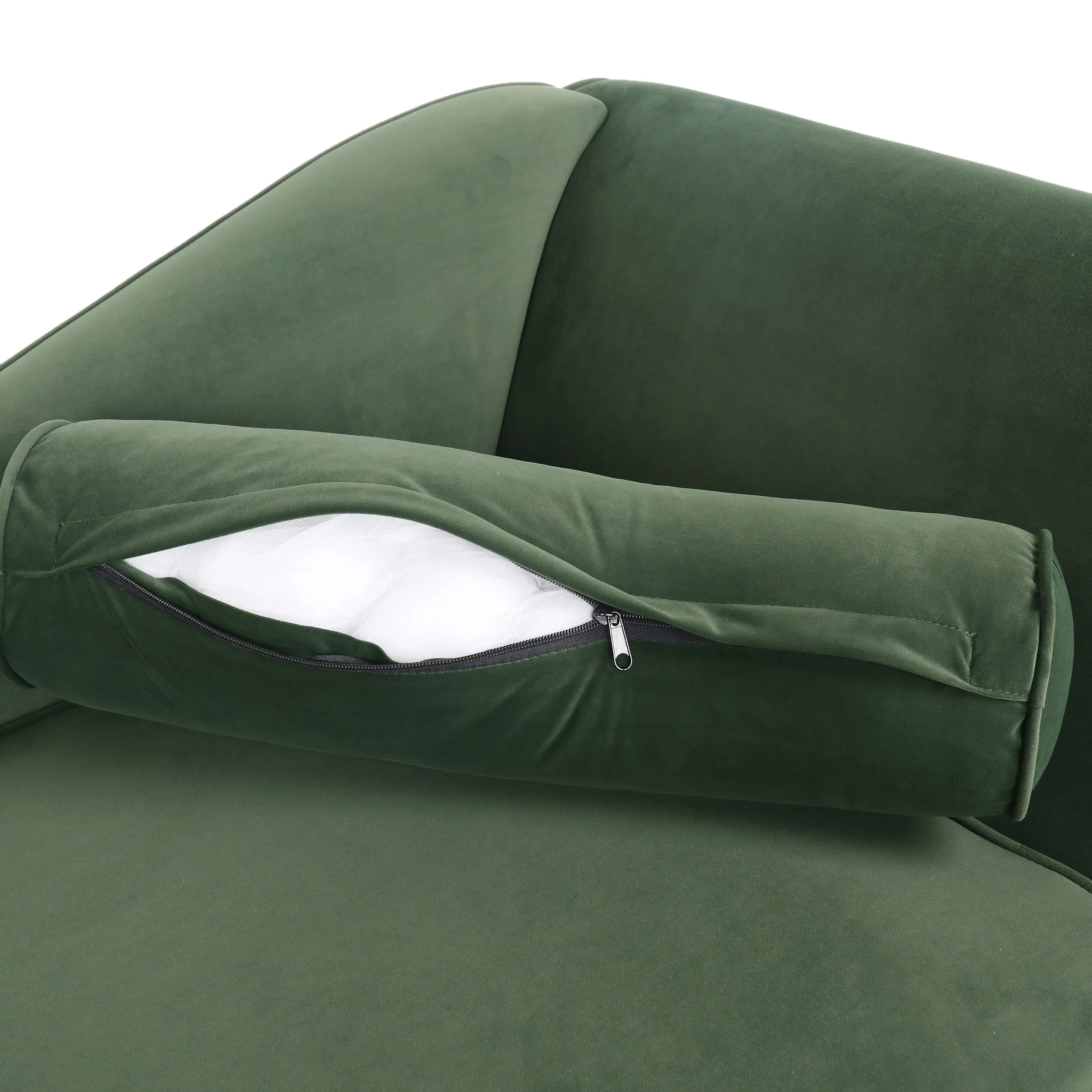 Jakyrah Contemporary Velvet Chaise Lounge with Scroll Arms - furnishings