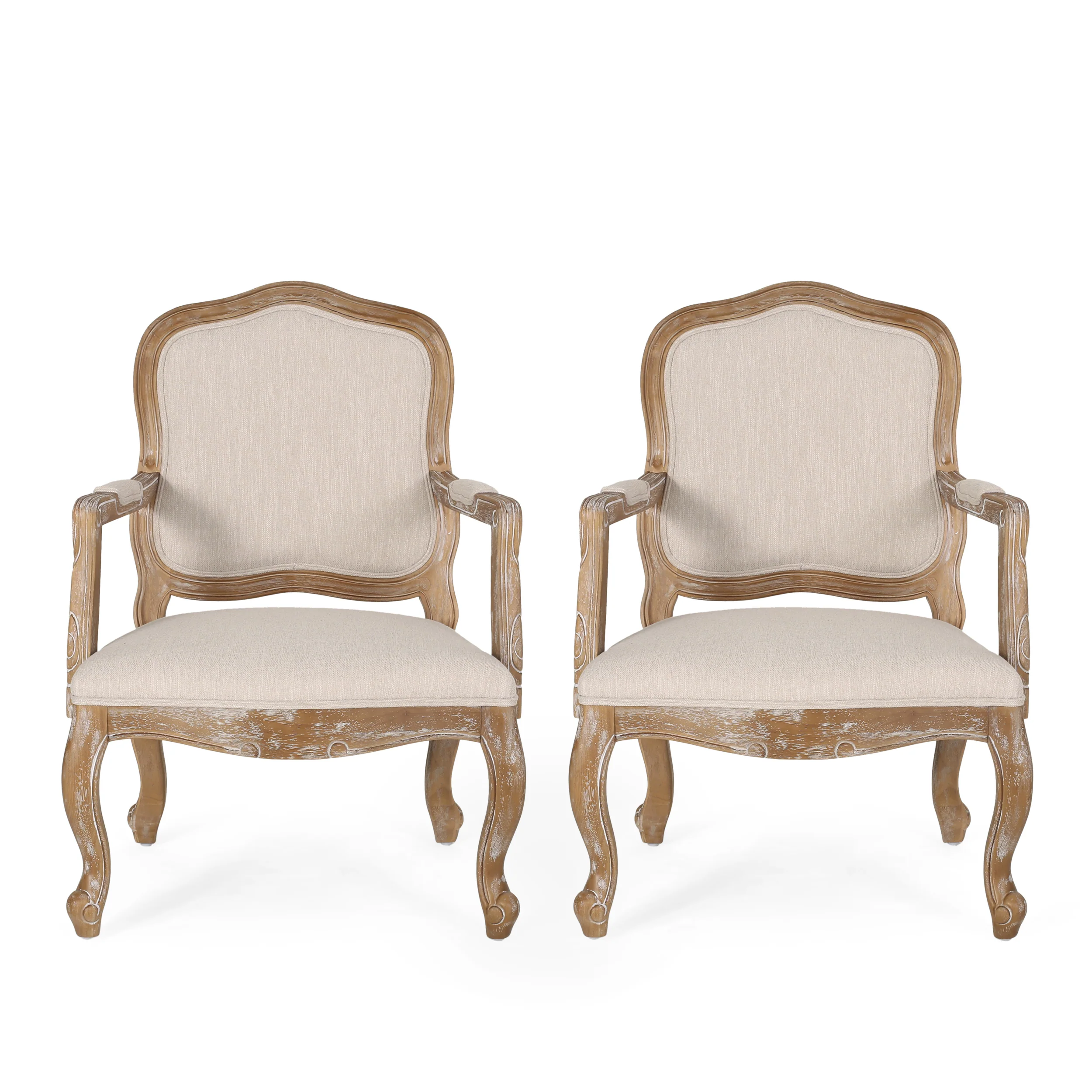 Stene French Country Wood Upholstered Dining Armchair - furnishings
